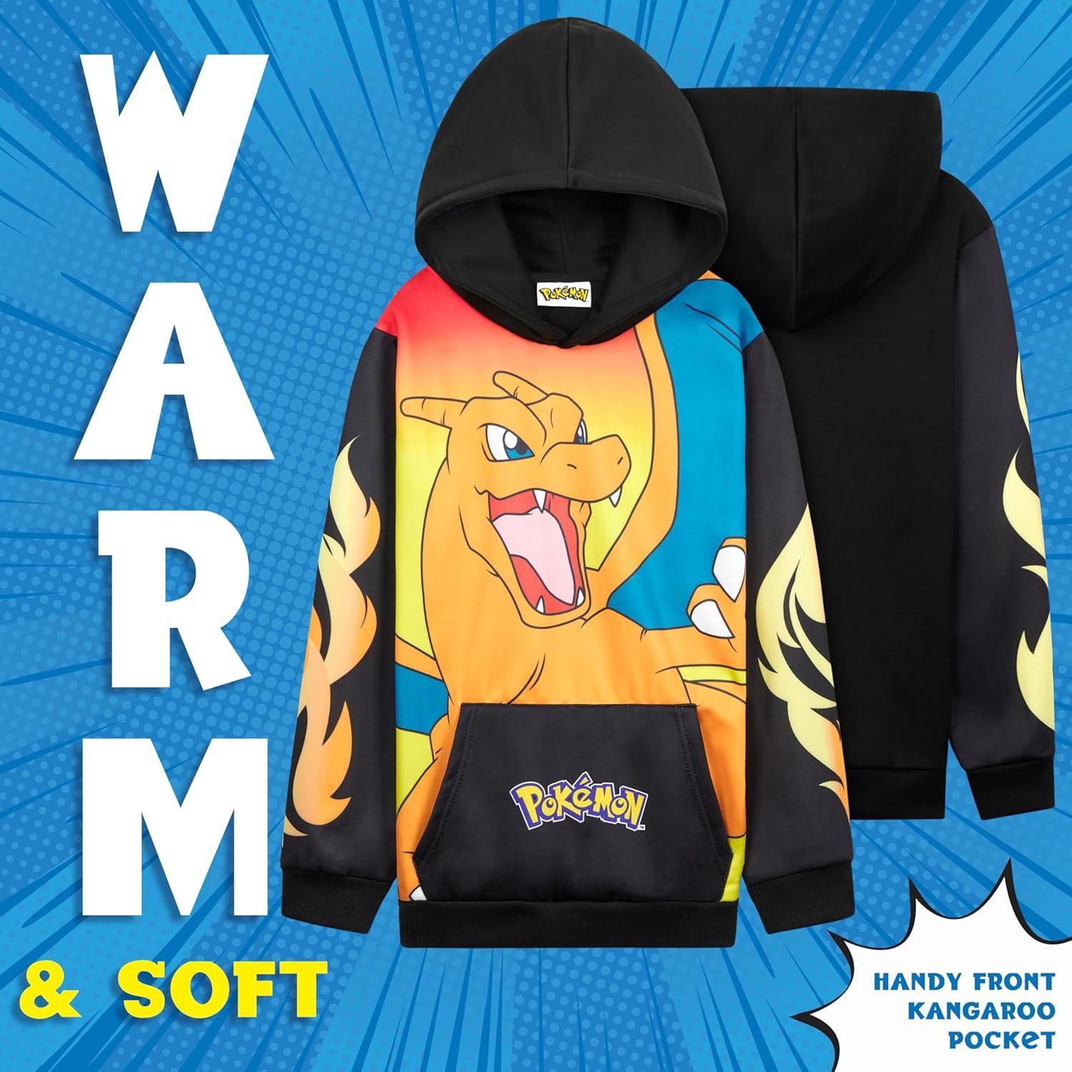 Sudadera con capucha Pokemon para niños 7-8 años negra/naranja