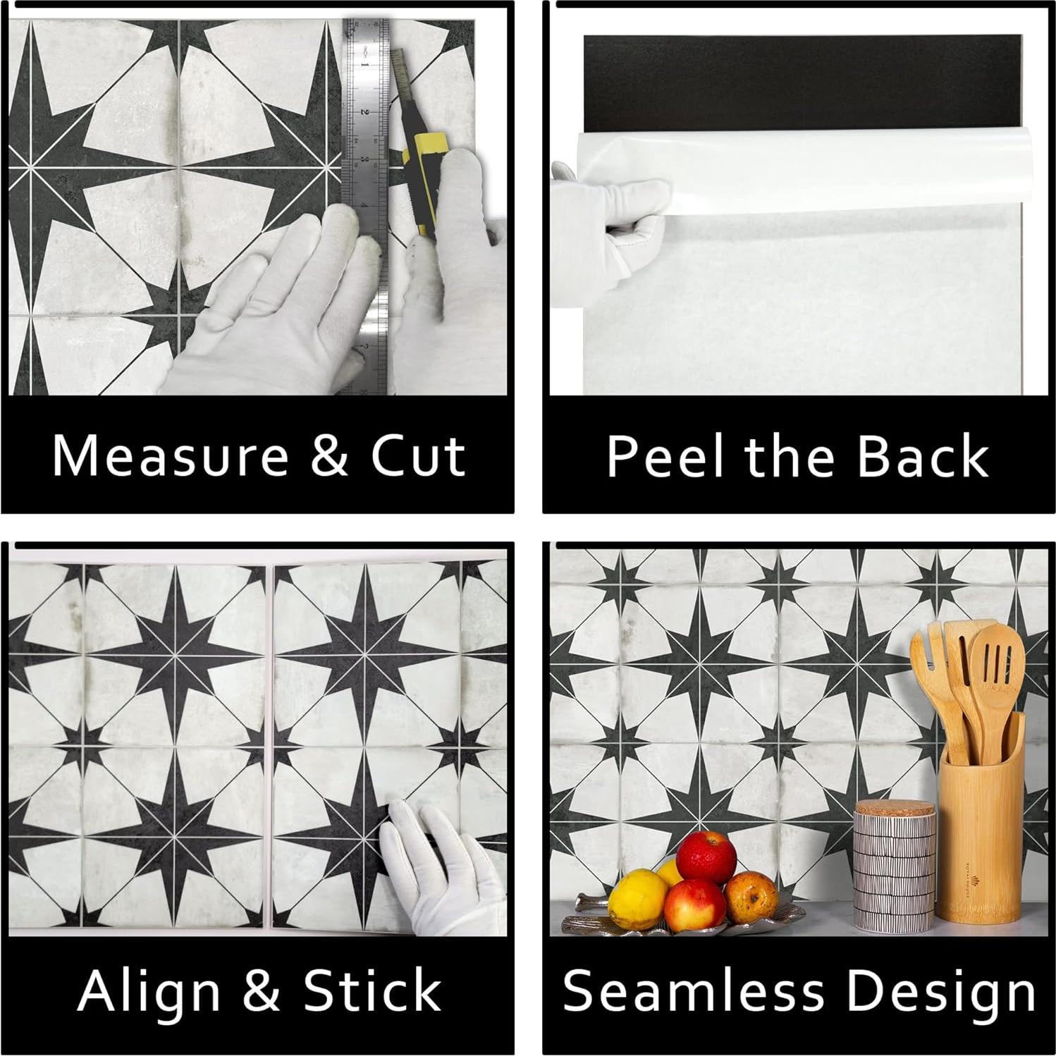 Azulejo Autoadhesivo El Azulejo Plaza Estrella 10 Hojas 30.48x30.48 cm