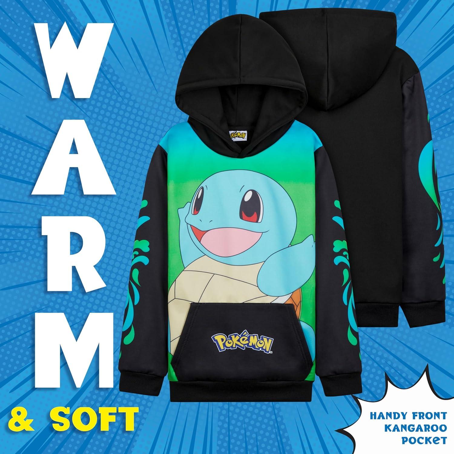 Sudadera con capucha Pokemon para niños 11-12 años negra
