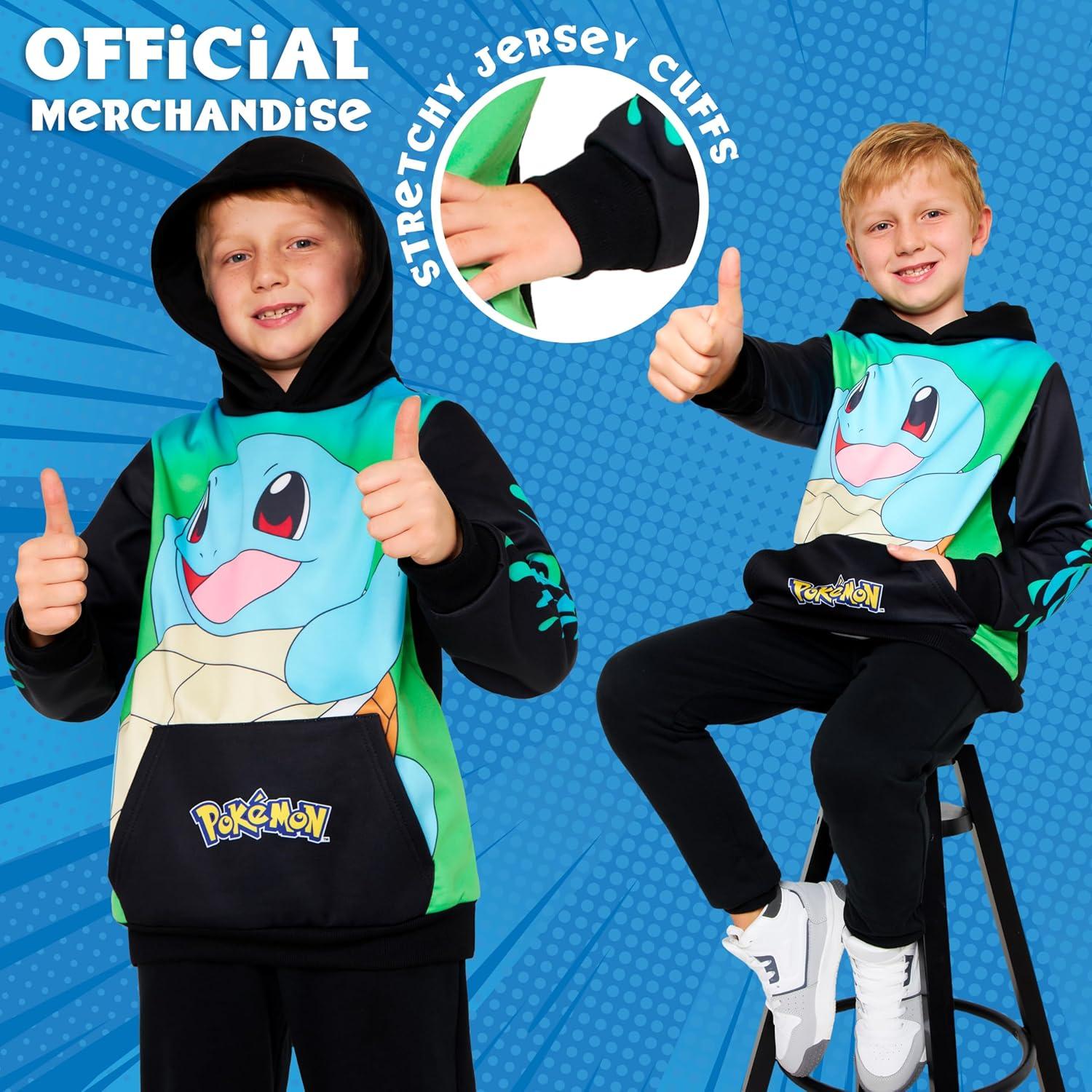 Sudadera con capucha Pokemon para niños 11-12 años negra