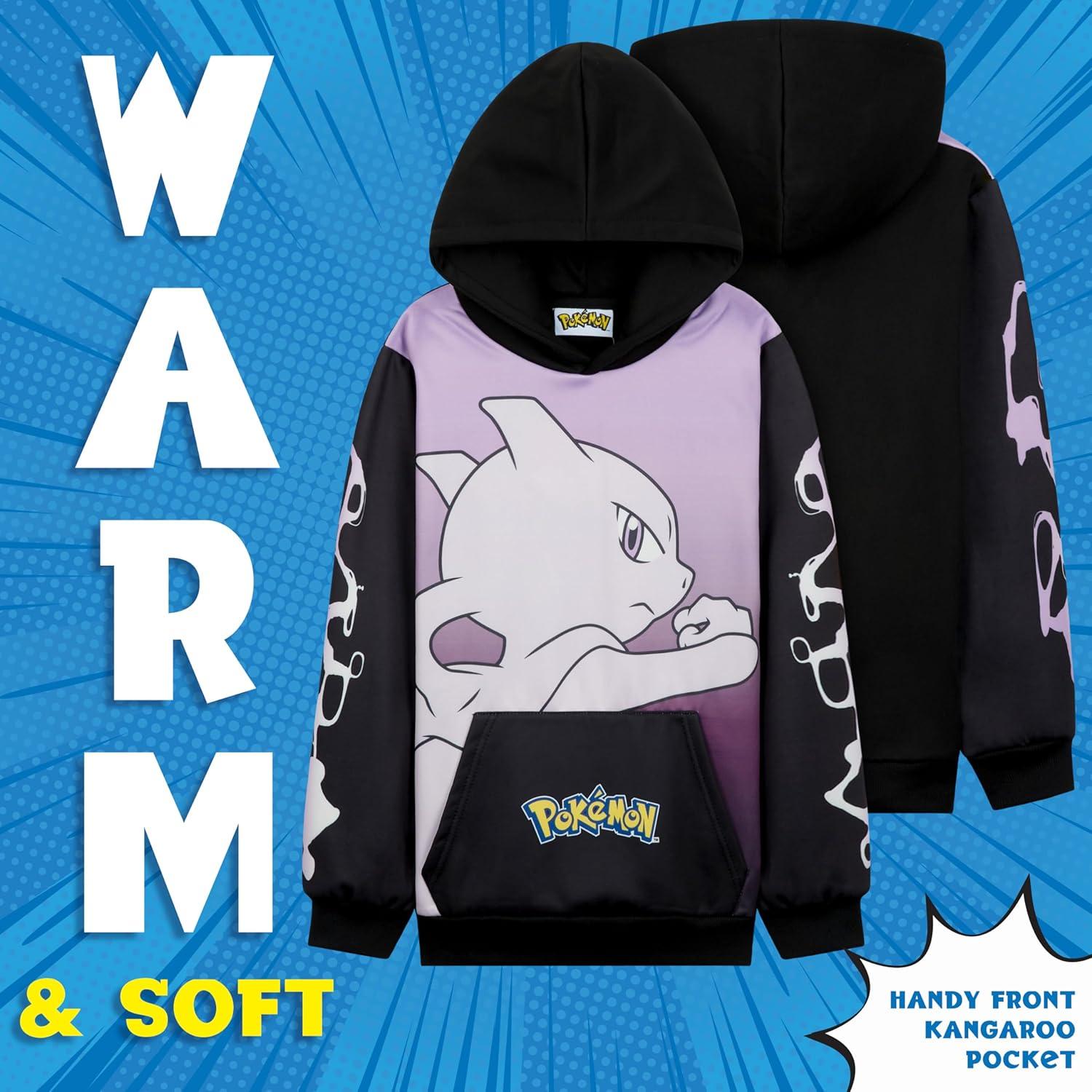 Sudadera con capucha Pokemon para niños 13-14 años negra