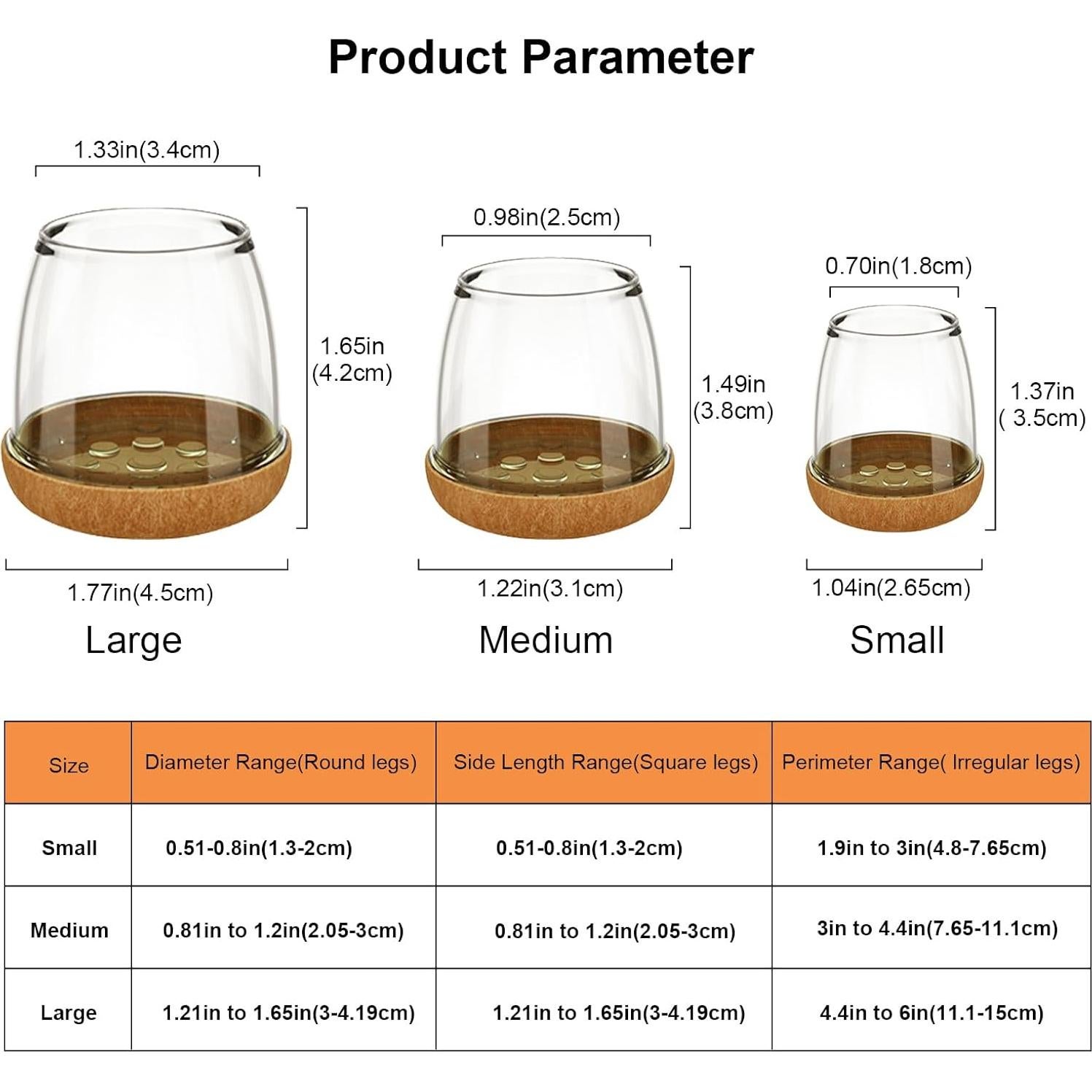 20 Fundas de Silicona Transparente para Patas de Silla - Pequeñas
