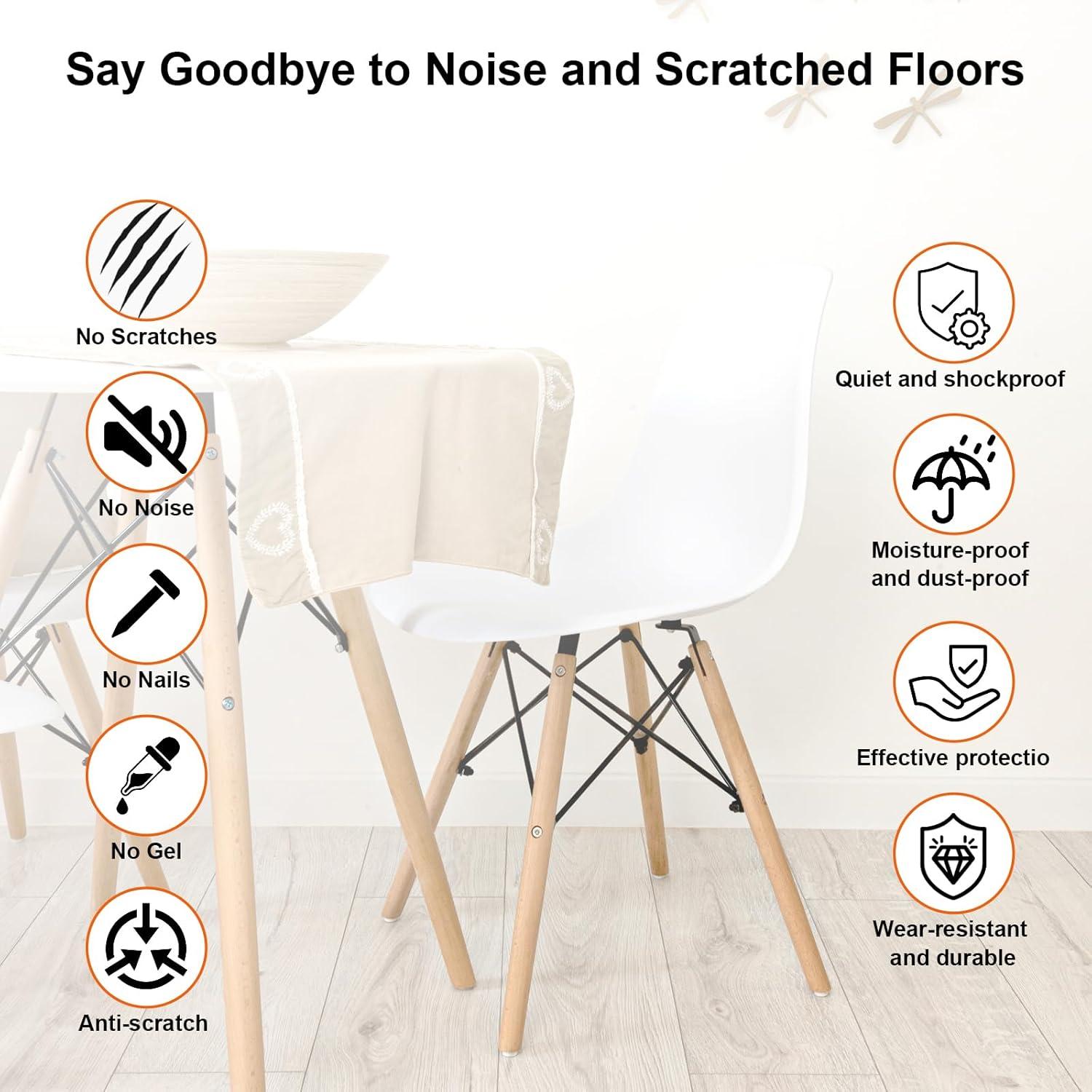 20 Fundas de Silicona Transparente para Patas de Silla - Pequeñas