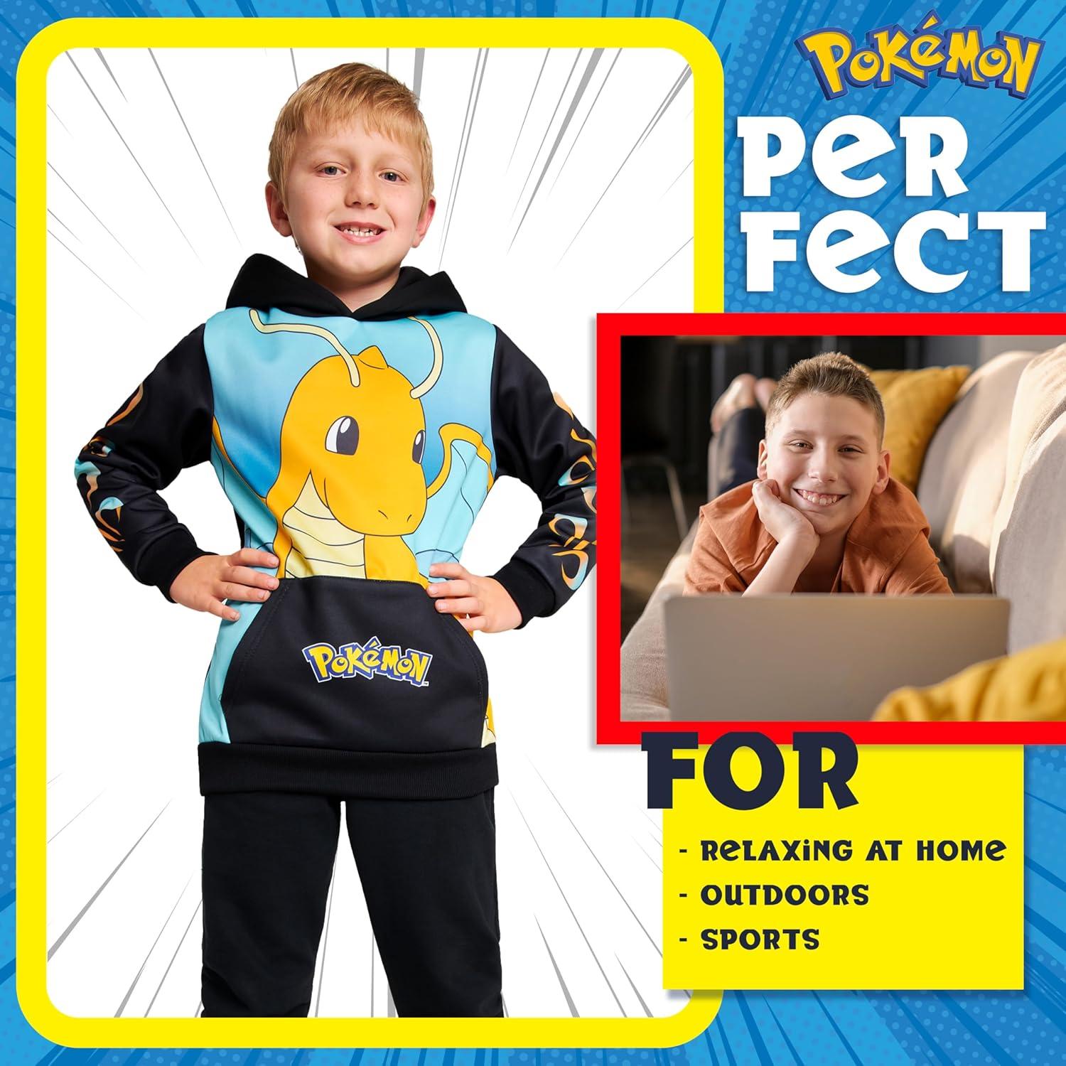 Sudadera con capucha Pokemon para niños 13-14 años negra