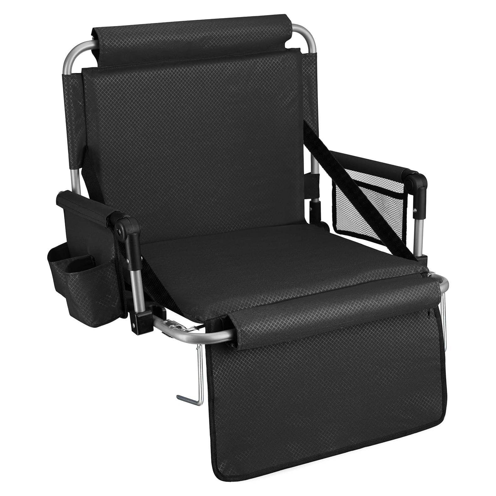 Asiento de Graderías Plegable Alpcour Deluxe Negro 53.34 cm