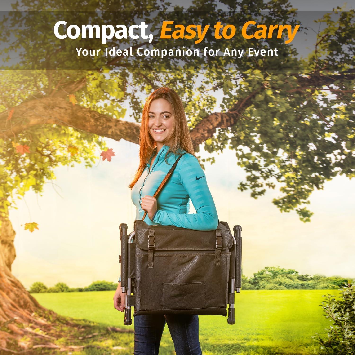 Asiento de Graderías Plegable Alpcour Deluxe Negro 53.34 cm