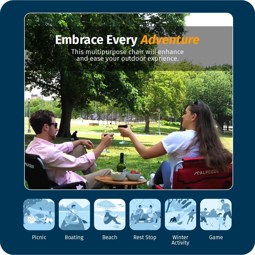 Asiento de Graderías Plegable Alpcour Deluxe Negro 53.34 cm