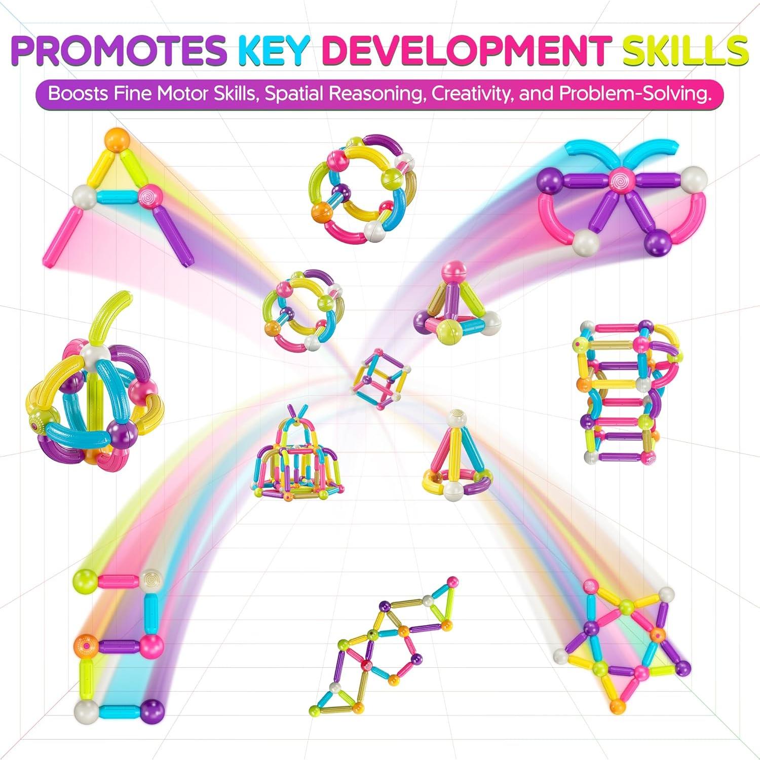 Bloques de Construcción Magnéticos Contixo ST2 68 Pcs 3D STEM