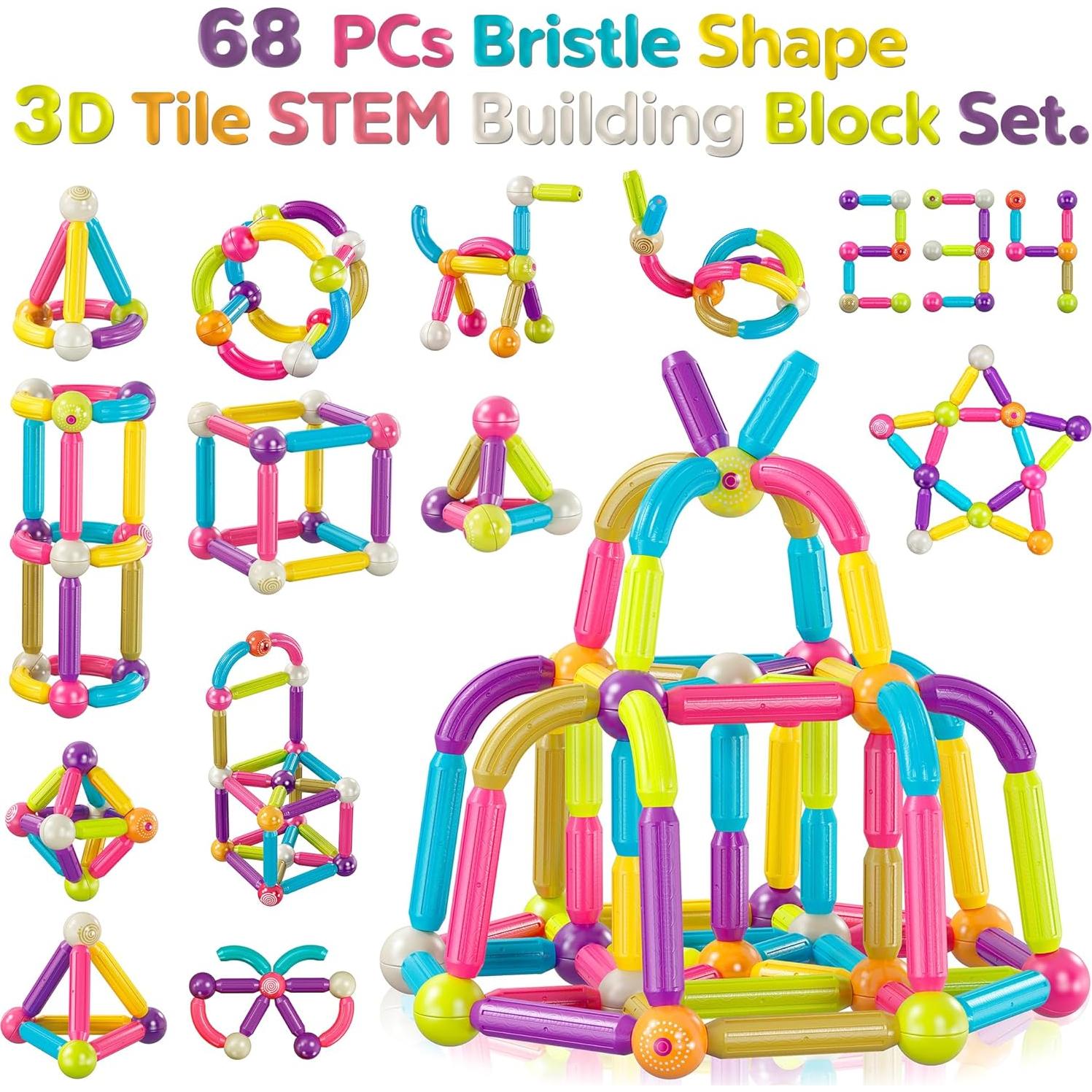 Bloques de Construcción Magnéticos Contixo ST2 68 Pcs 3D STEM