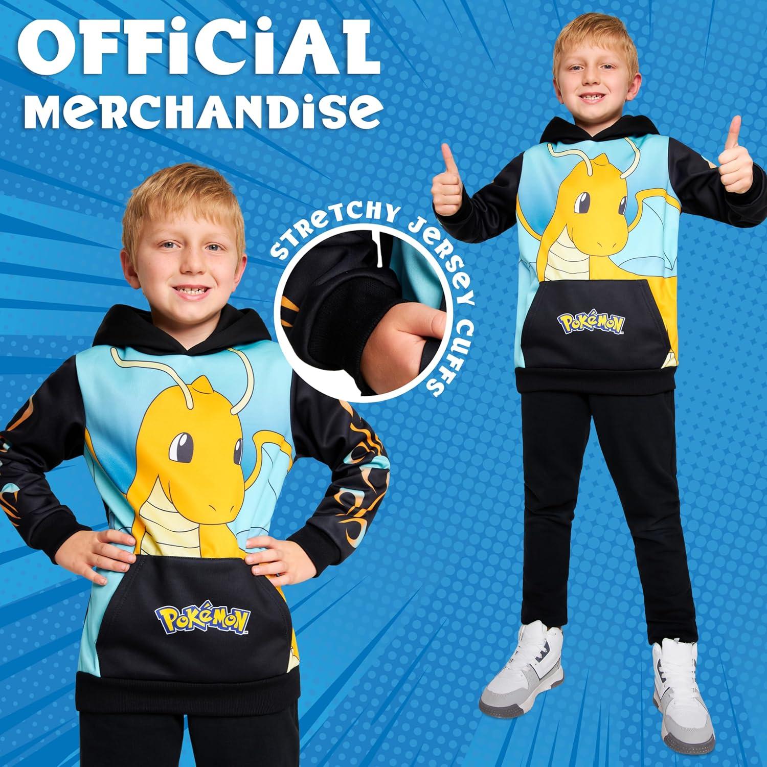Sudadera con capucha Pokemon para niños 7-8 años negra