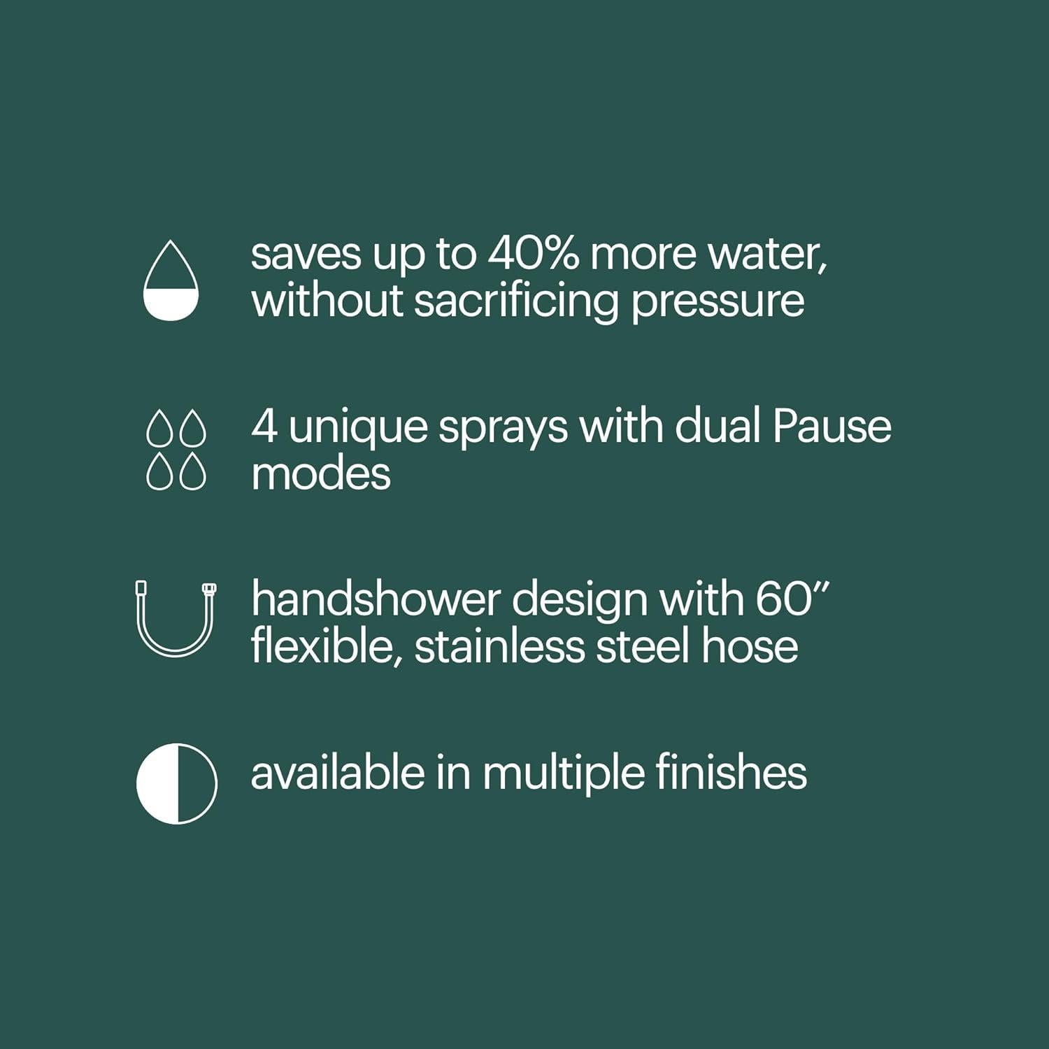 Cabezal de Ducha de Mano Brondell Nebia Yuba Níquel Cepillado 5 Configuraciones