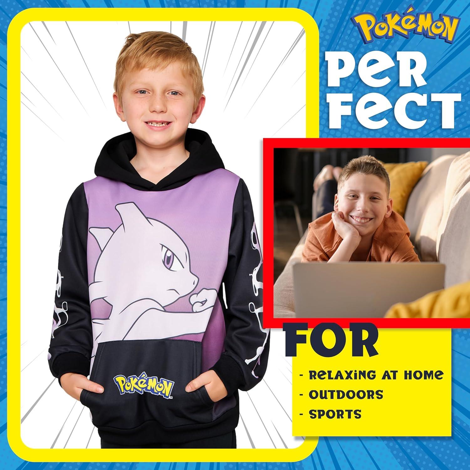 Sudadera con capucha Pokemon para niños 9-10 años Negro/Rosa