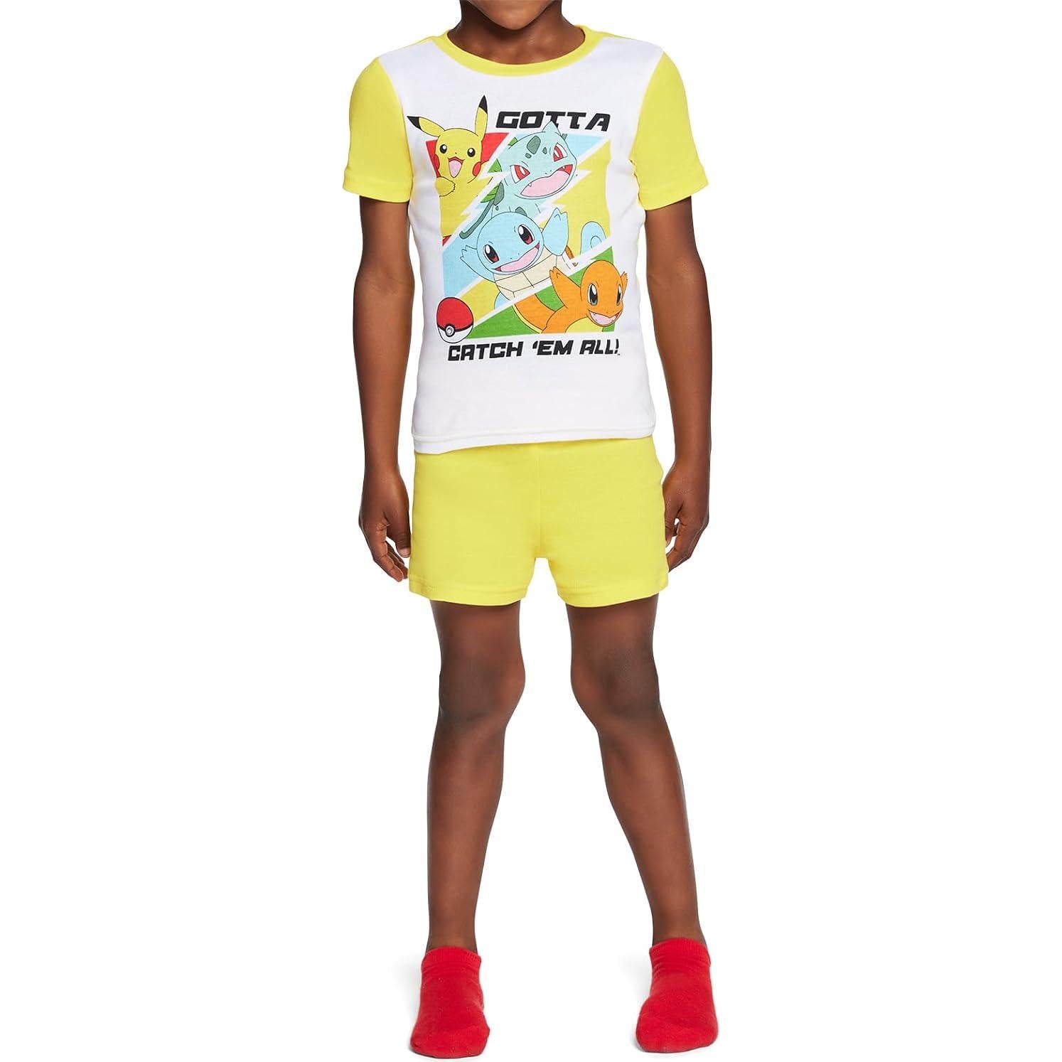 Pijama ajustado para niños Pokemon 6 piezas 100% algodón