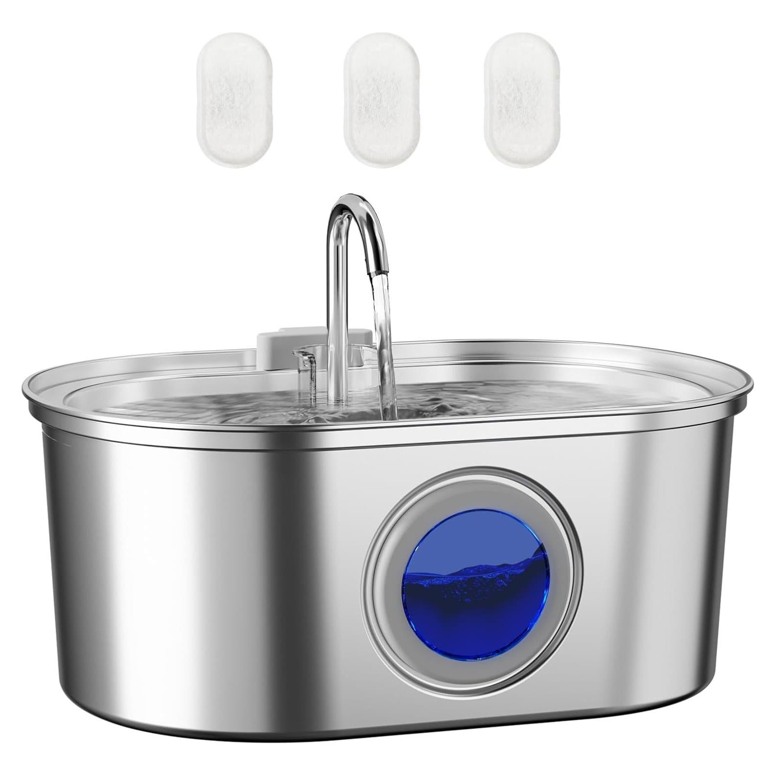 Fuente de Agua Automática para Gatos Lawfery 3.2L Acero Inoxidable