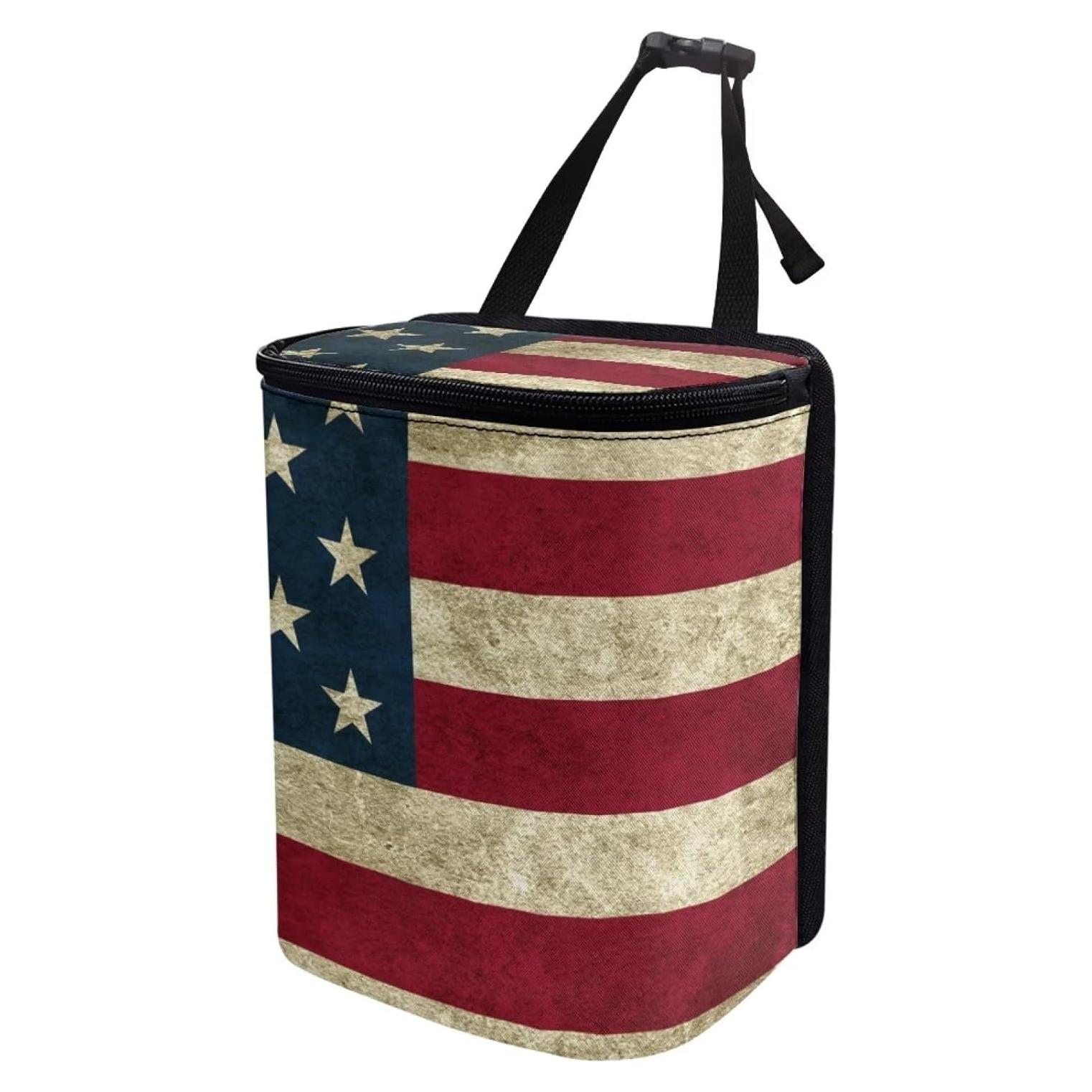 Basurero de Coche Yewattles Bandera Americana 17x12x23 cm
