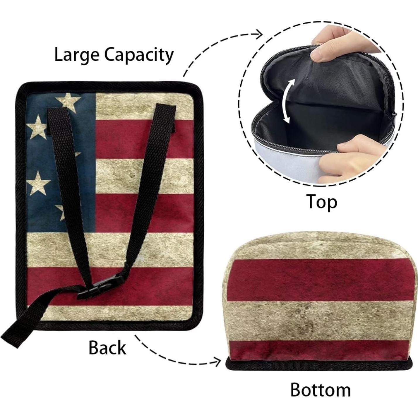 Basurero de Coche Yewattles Bandera Americana 17x12x23 cm