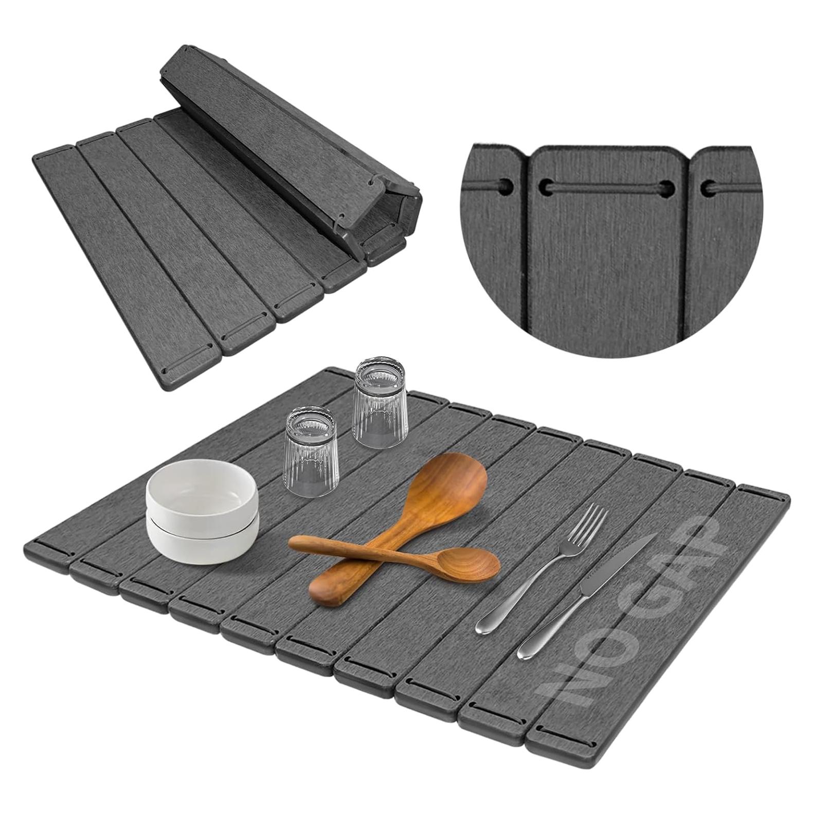 Alfombrilla de Secado de Platos ZNCZHZN 56x41cm Gris Oscuro