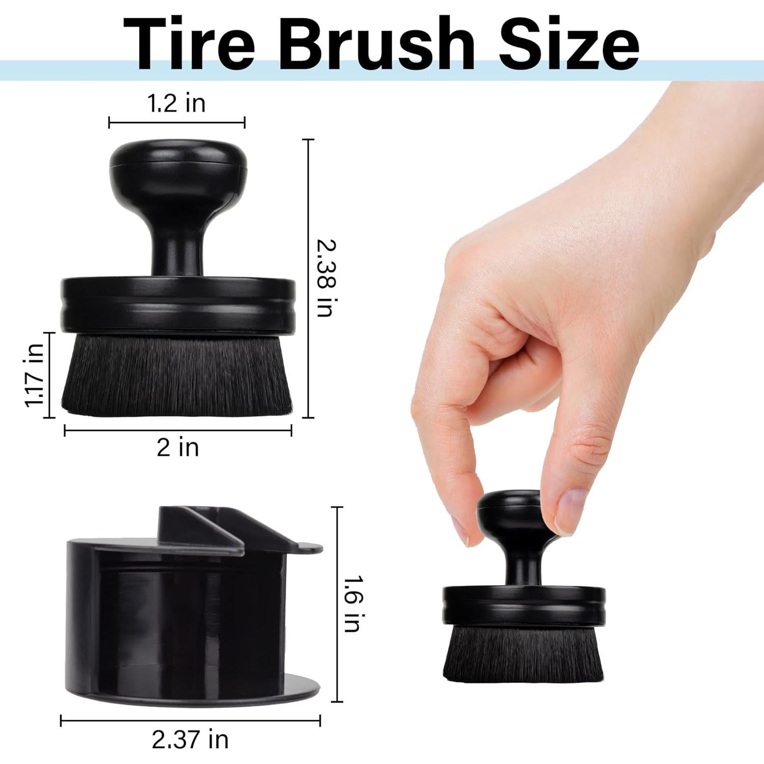 2 PCS Cepillo Aplicador de Brillo para Neumáticos Ecocstm