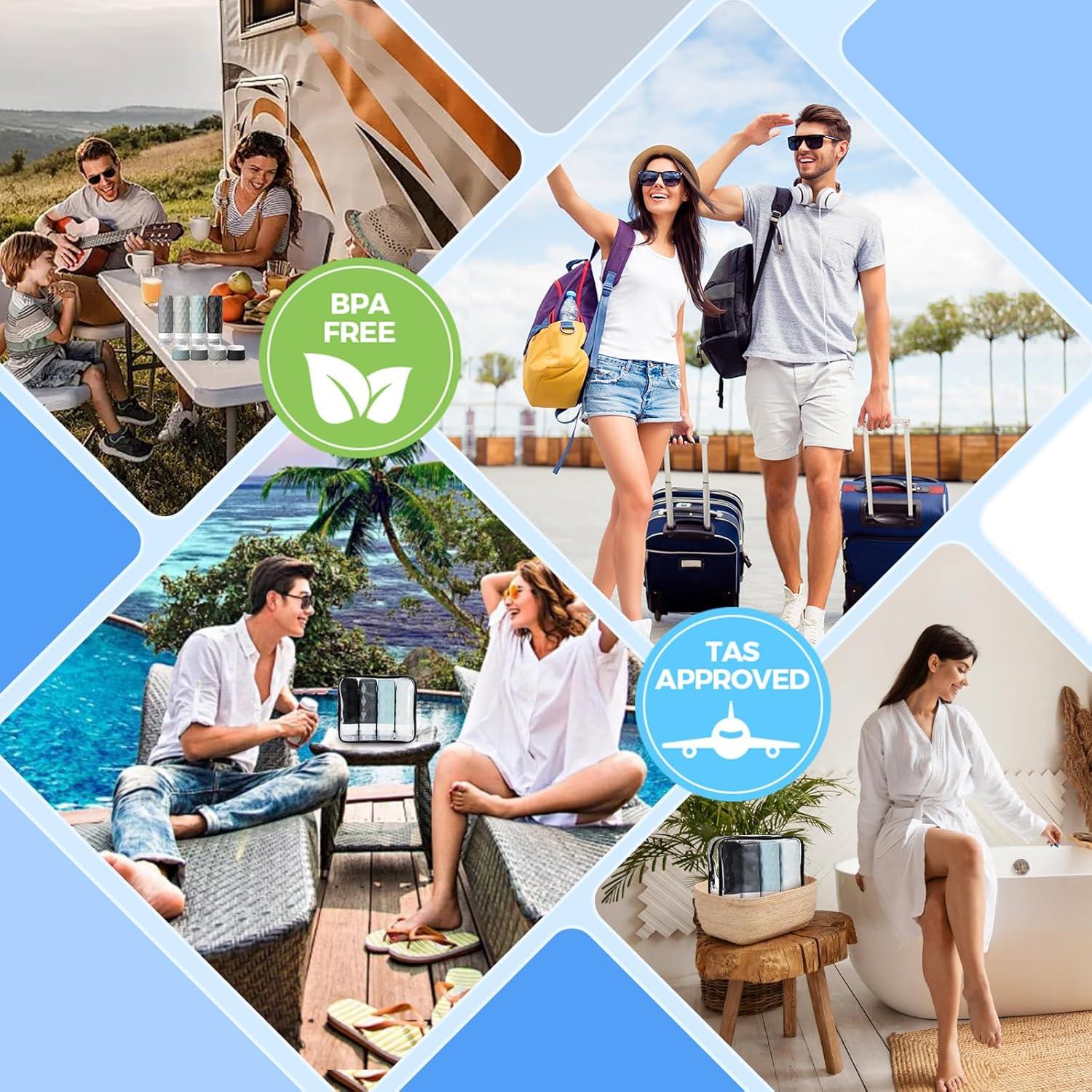 Set de 16 Botellas de Viaje Silevoler Aprobadas por TSA