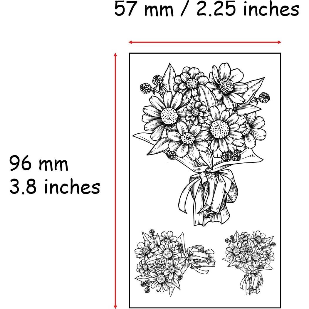 Tatuajes Temporales Florales Esland 10 Piezas Impermeables