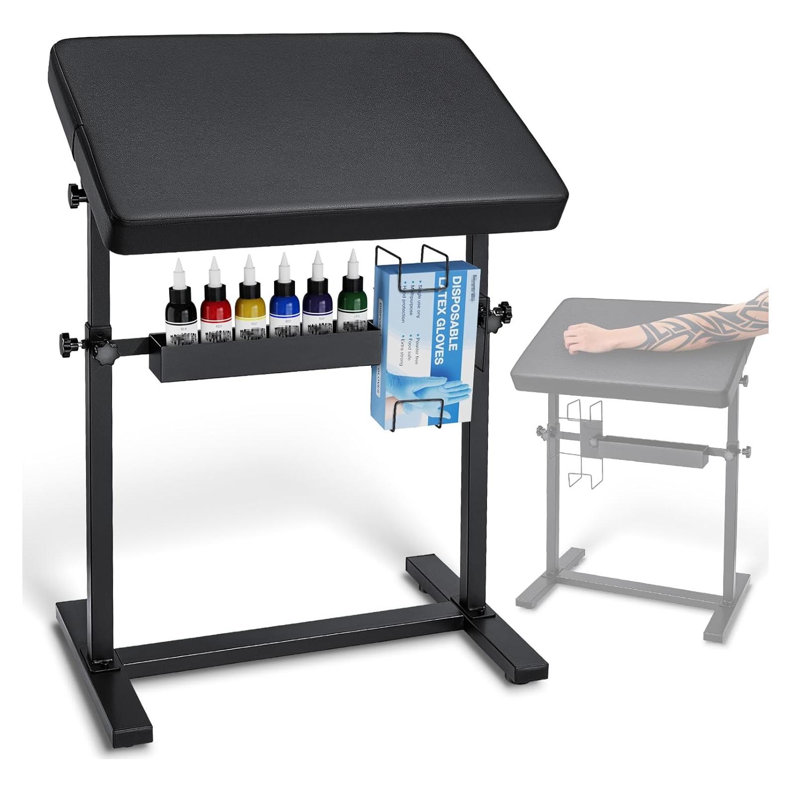 Soporte de Reposabrazos de Tatuaje Udefineit Ajustable Negro