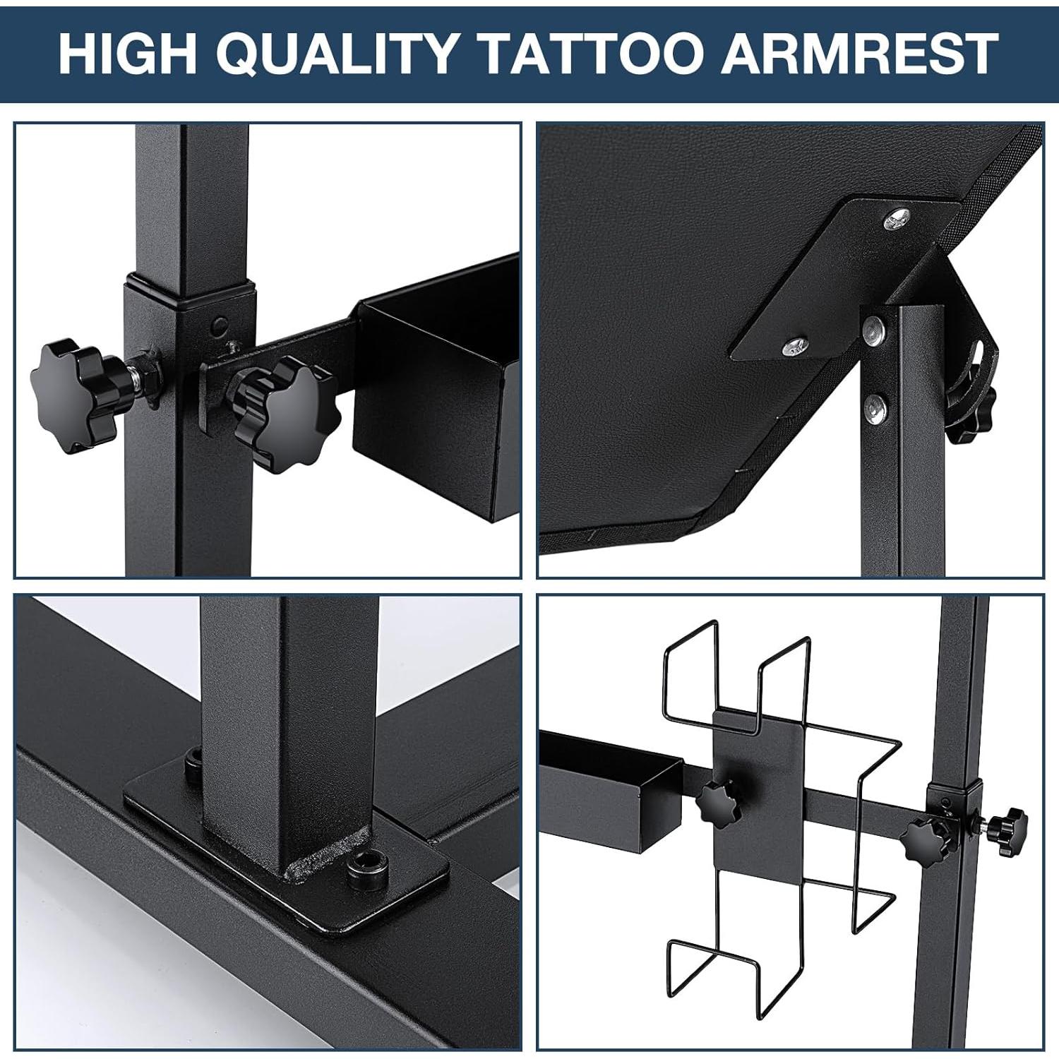 Soporte de Reposabrazos de Tatuaje Udefineit Ajustable Negro