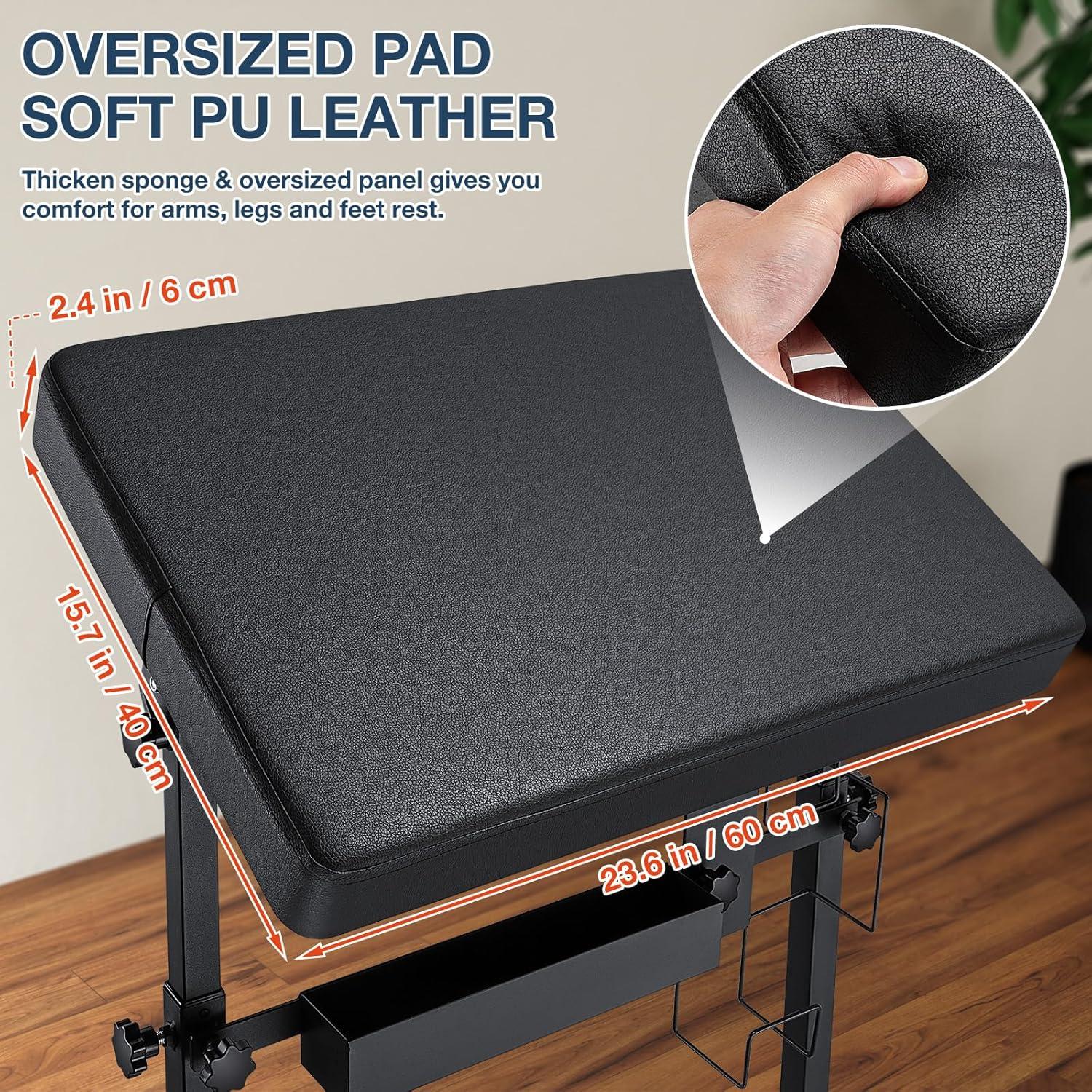 Soporte de Reposabrazos de Tatuaje Udefineit Ajustable Negro