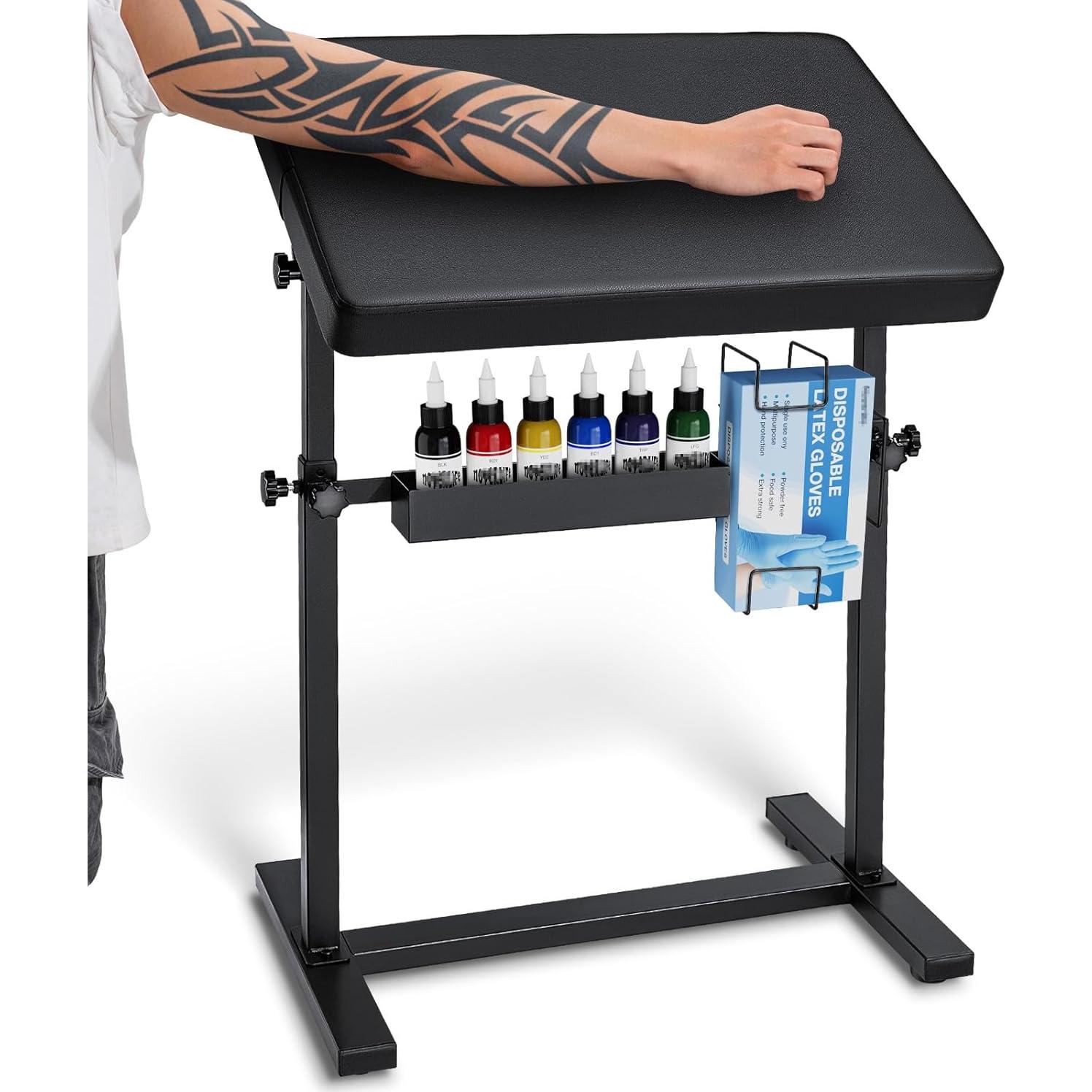 Soporte de Reposabrazos de Tatuaje Udefineit Ajustable Negro
