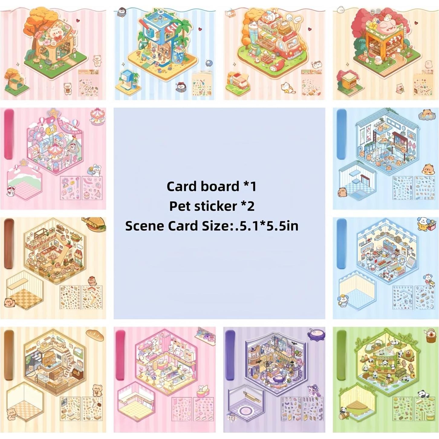 Pegatinas 3D de Casa DIY Affoto - 12 Sets Creativos