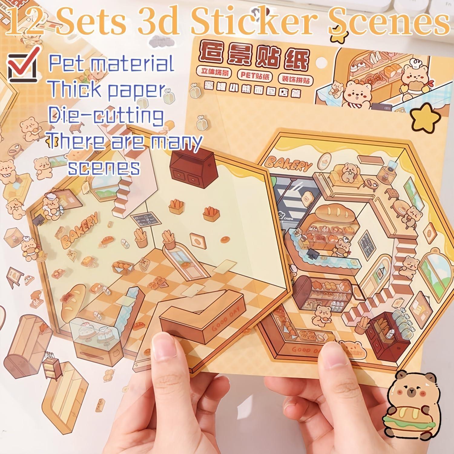 Pegatinas 3D de Casa DIY Affoto - 12 Sets Creativos