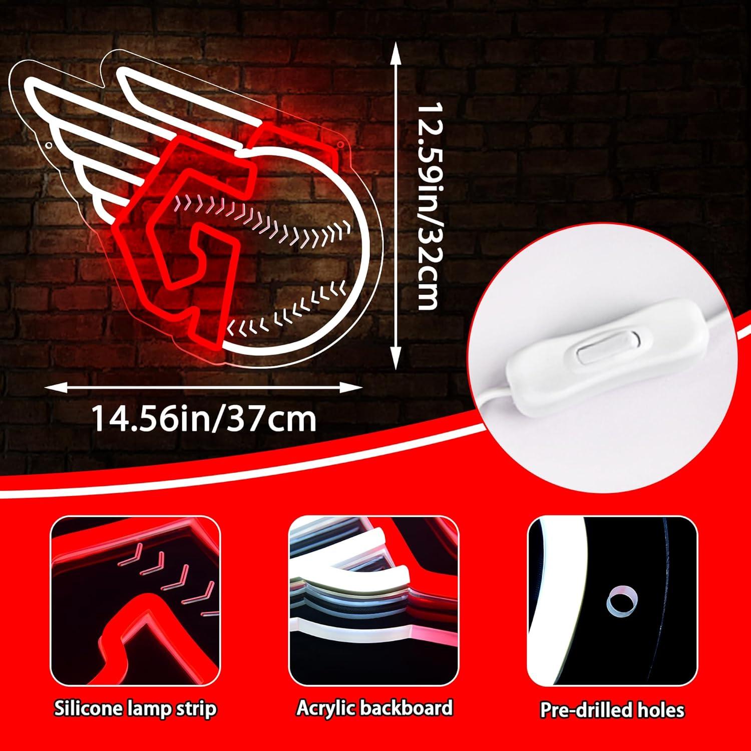 Luz de Neón LED Brineon Cleveland Baseball 29.5x36.8cm