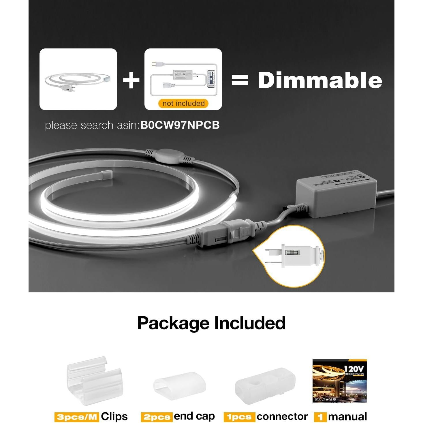 Tira de LED COB 1m HRG Luz Fría Regulable Silicona