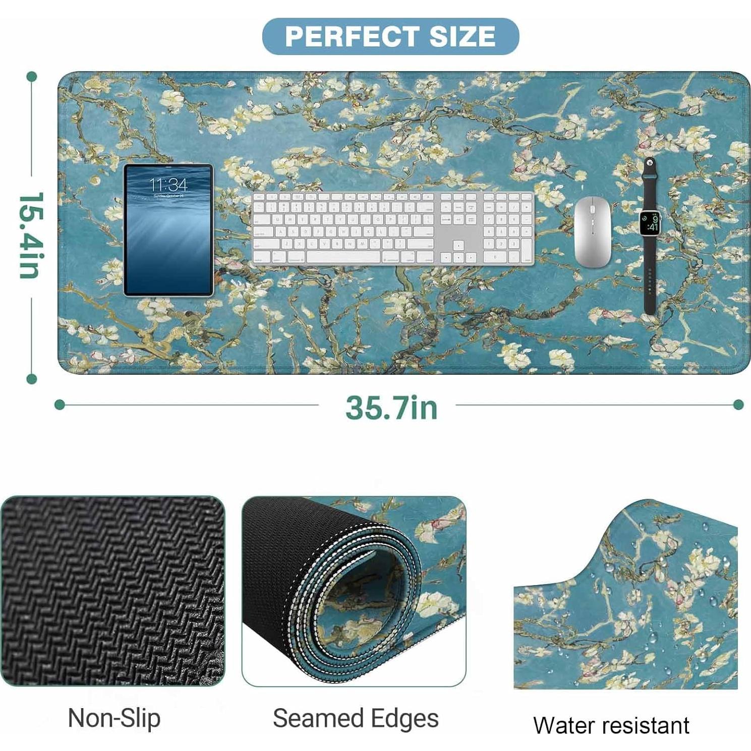 Alfombrilla de Escritorio Grande Y YIHANGBEST Almendra en Flor 90x40cm