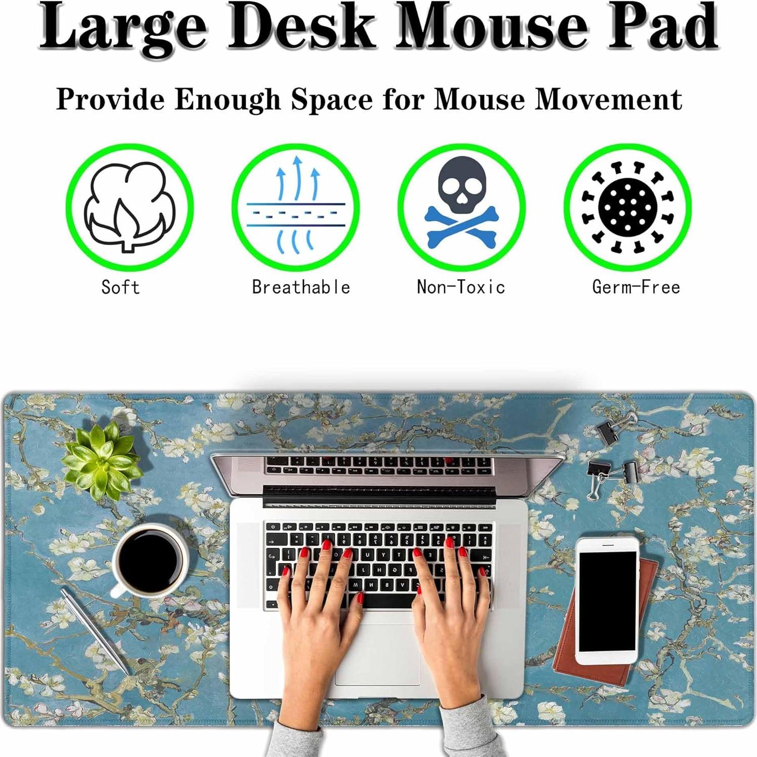 Alfombrilla de Escritorio Grande Y YIHANGBEST Almendra en Flor 90x40cm