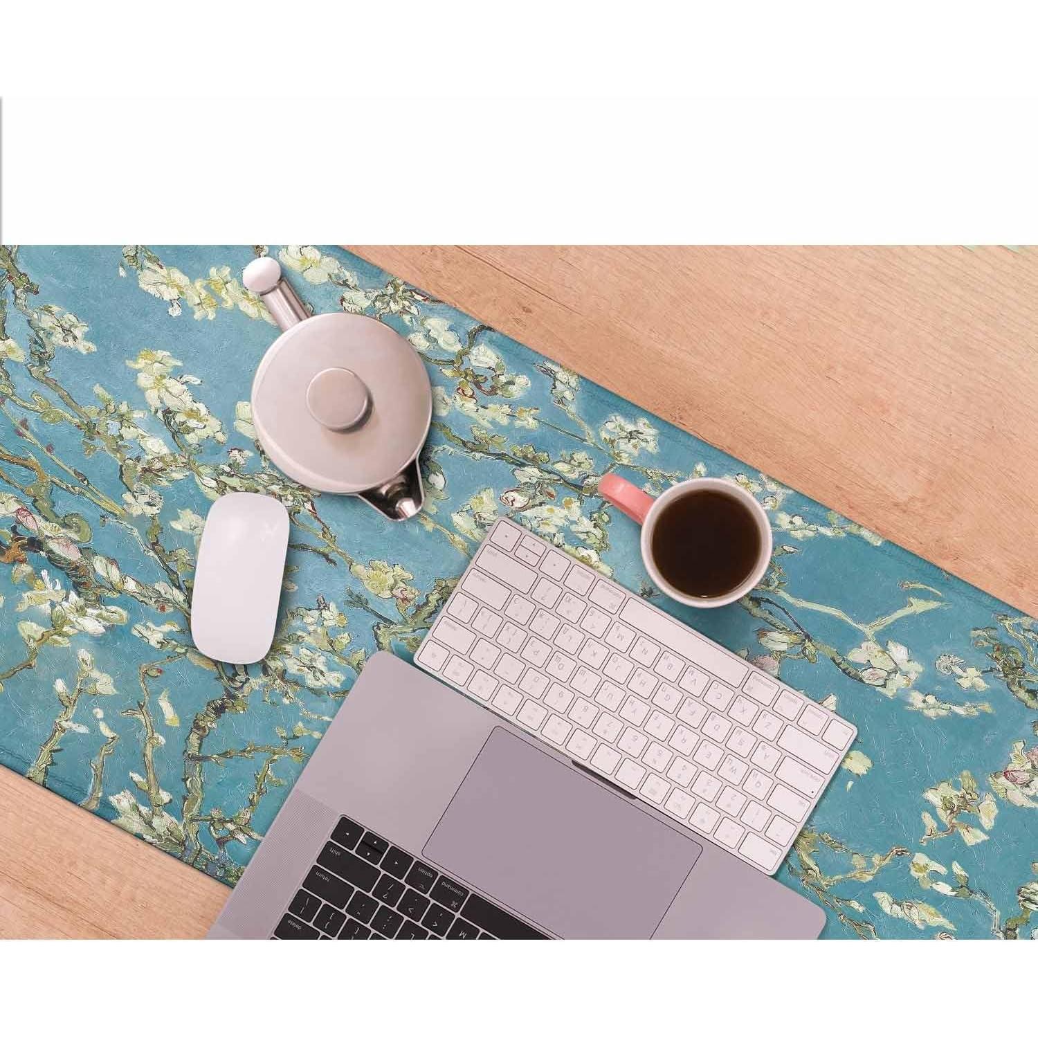 Alfombrilla de Escritorio Grande Y YIHANGBEST Almendra en Flor 90x40cm