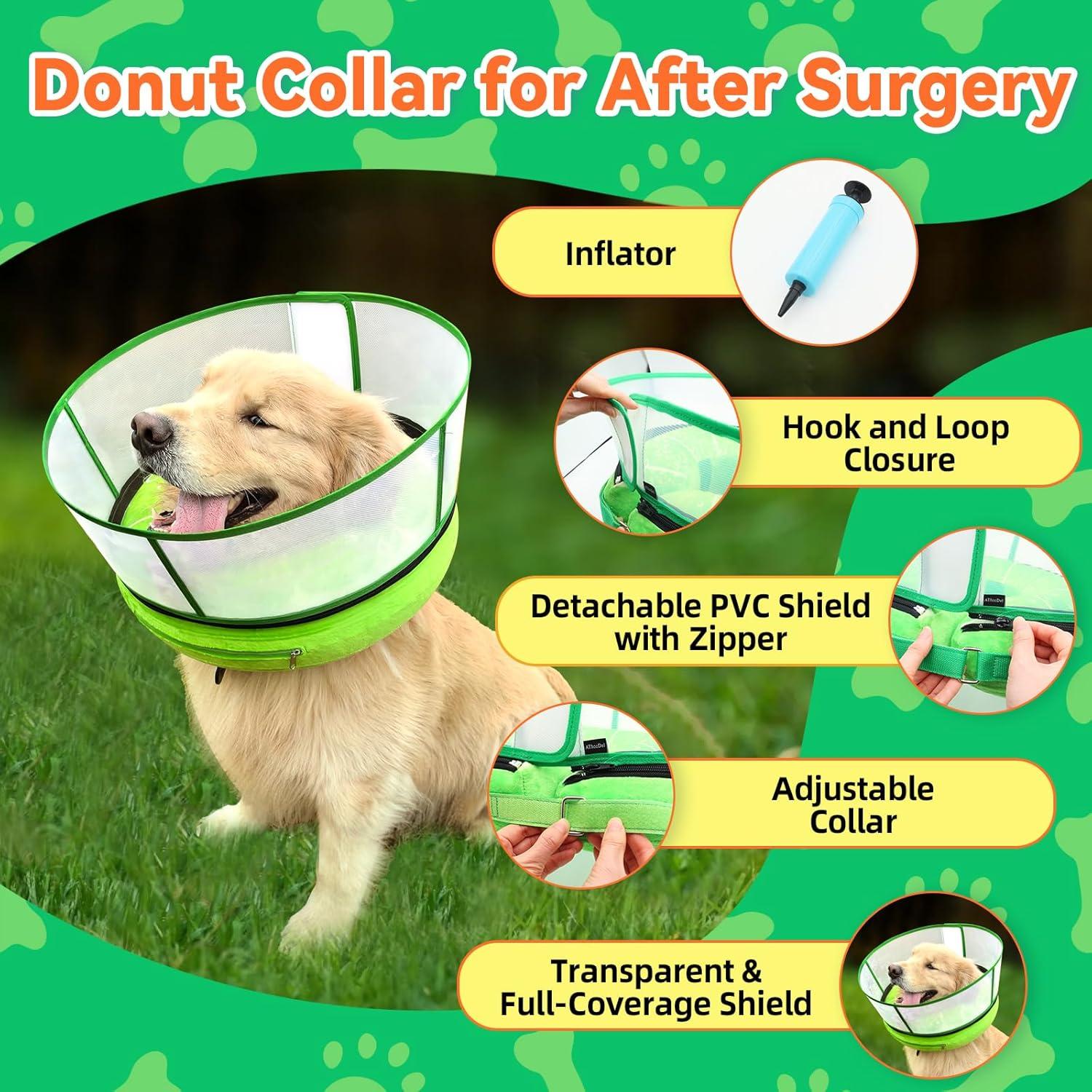 Collar Inflable Elizabethano AThooDel M para Perros Medianos y Grandes