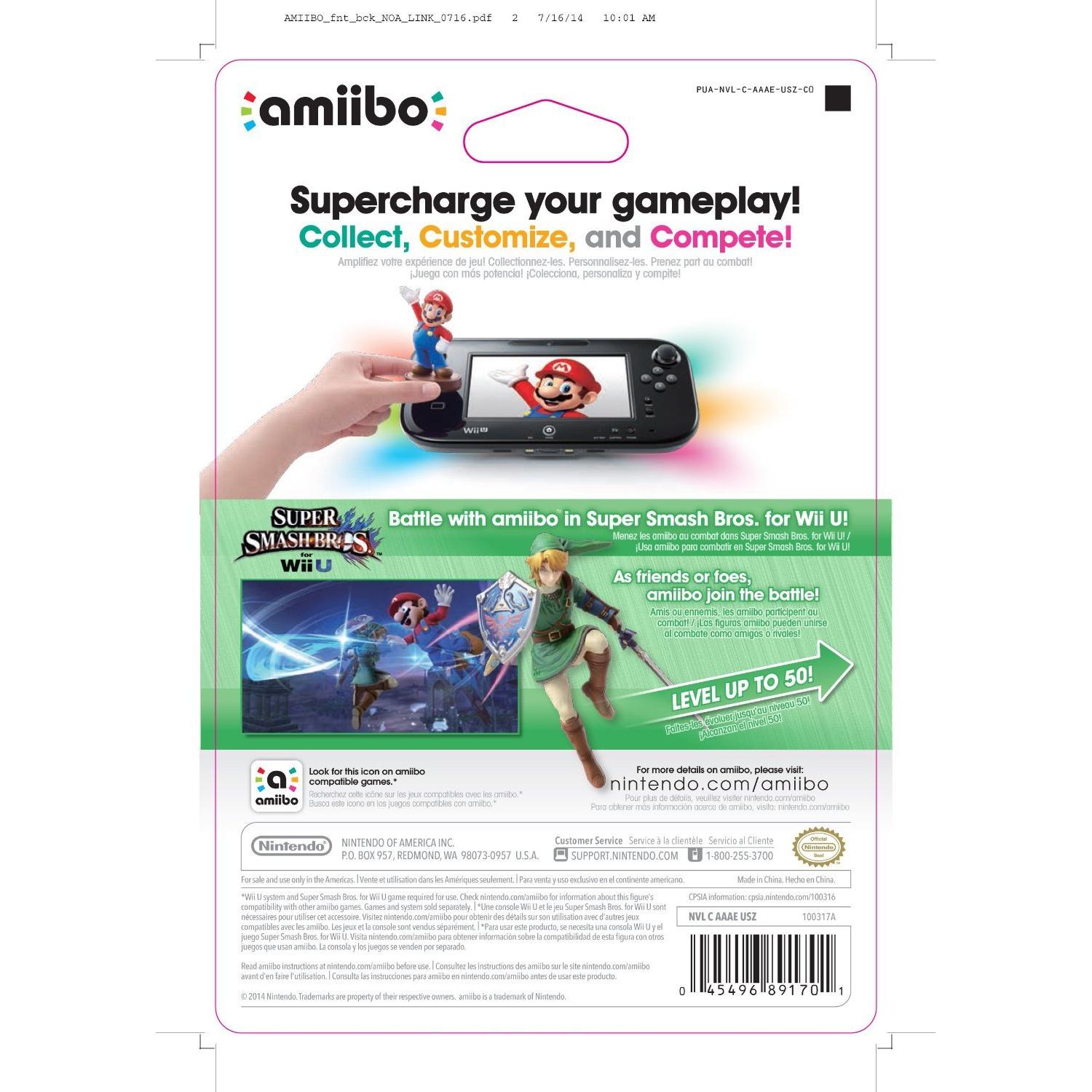 Amiibo Link - Nintendo Wii U - Personalizable y nivel 50