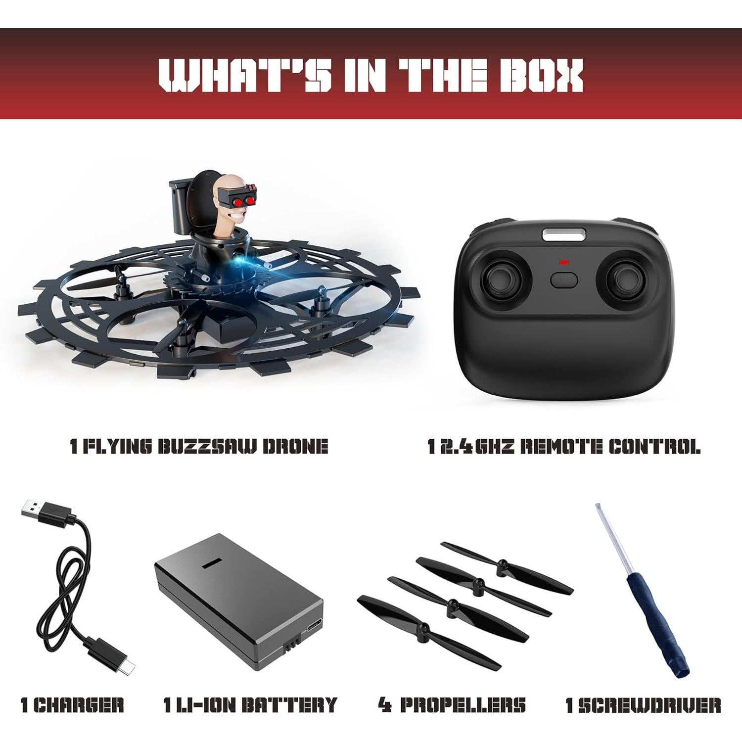 Drone RC Force1 Skibidi Toilet Buzzsaw - Control Remoto 50m