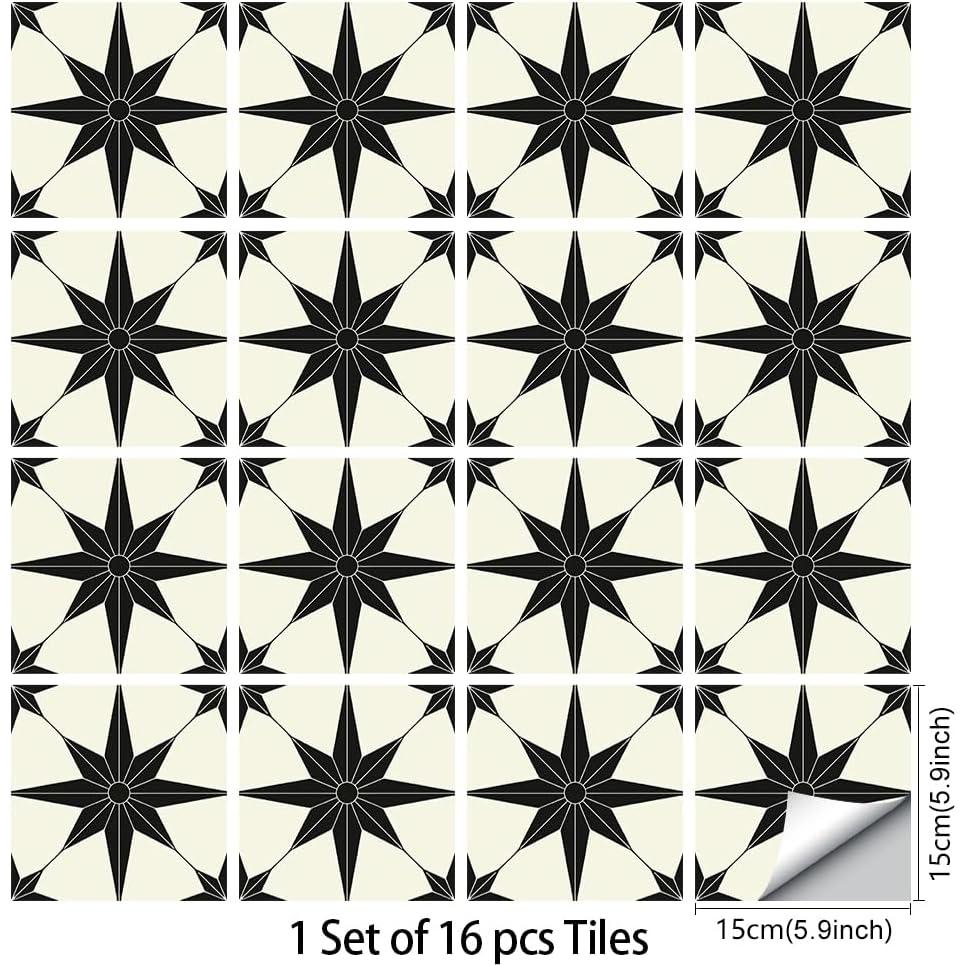 16 Pegatinas Decorativas Jacklove 15x15 cm Impermeables