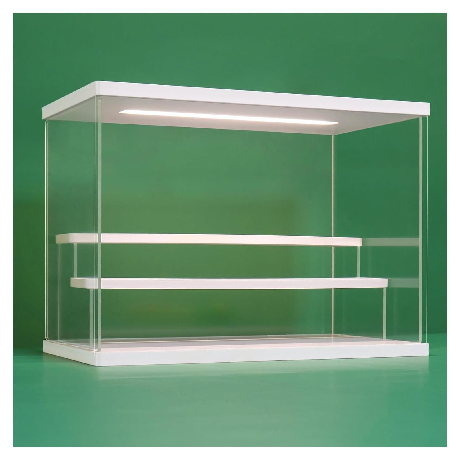 Estante de Exhibición Acrílico Transparente NONEMEY 3 Niveles 31.5x17.8x22.9 cm con Luz LED