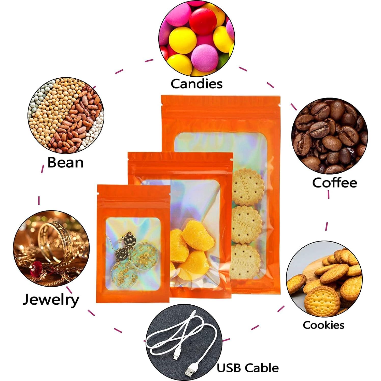 YOTOZU 100 Bolsas Holográficas Reutilizables 7.6x11.9 cm