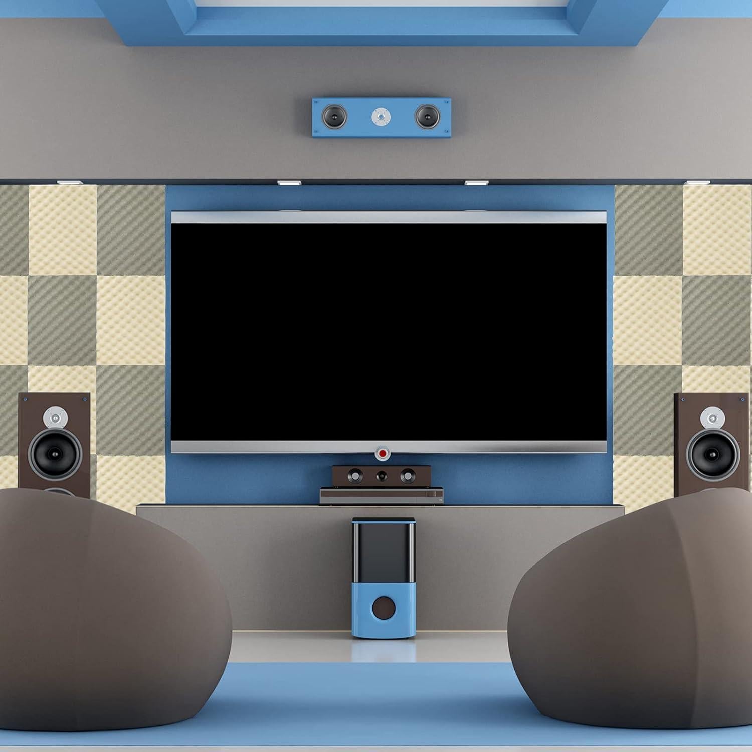 Aislamiento Acústico BXI Espuma Celdas Cerradas 8 Piezas 40x30x2.54cm Beige