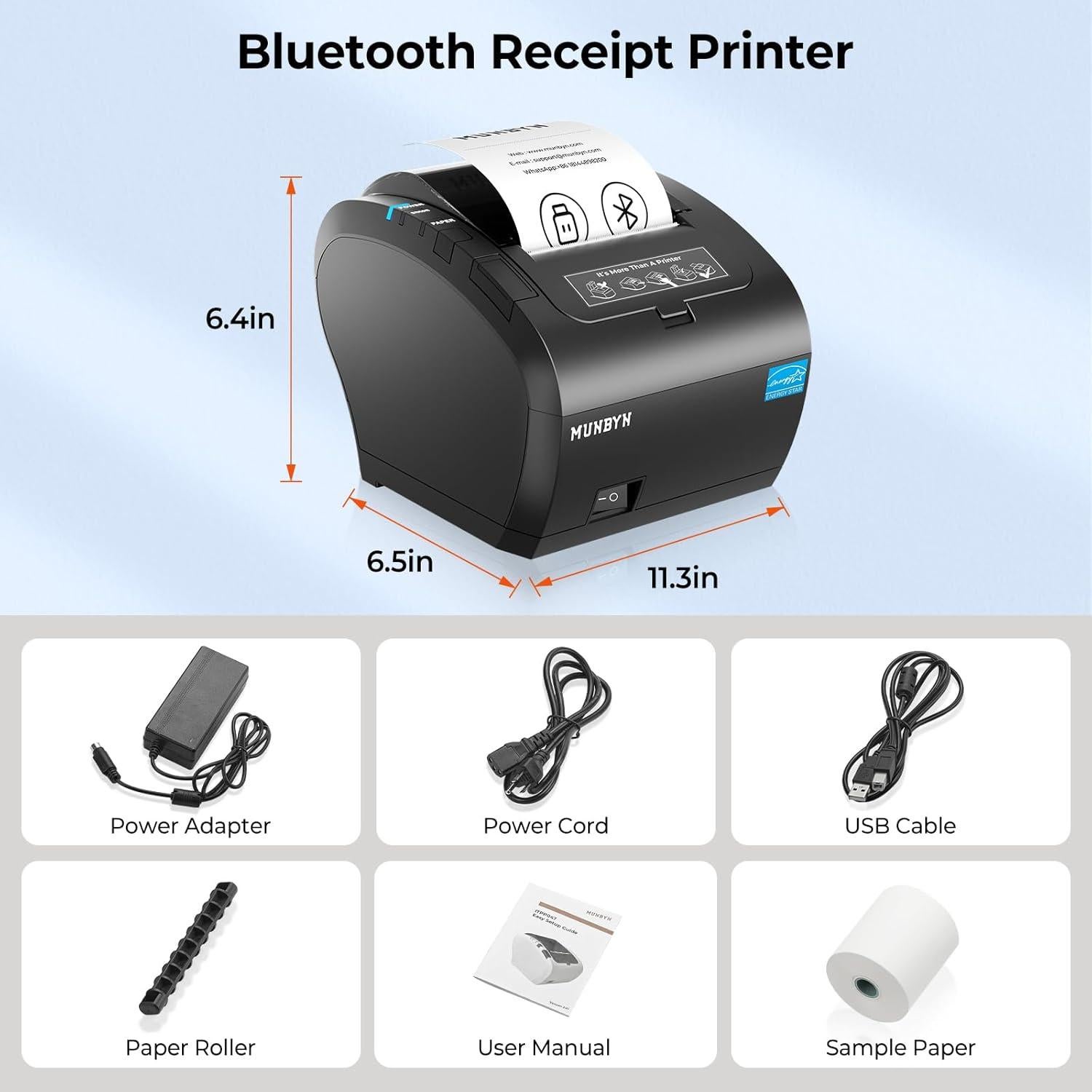 Impresora Térmica de Recibos MUNBYN P047 Bluetooth 80mm
