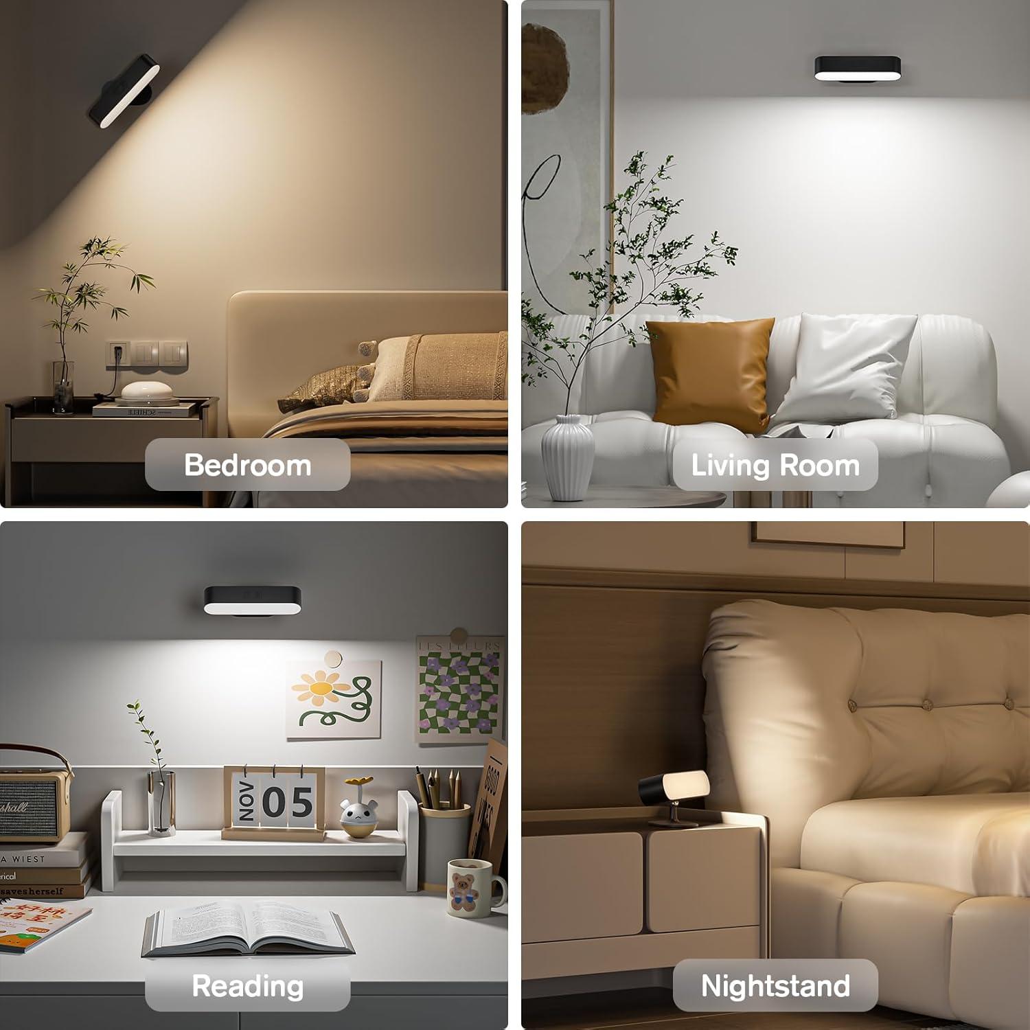 Aplique de Pared Inalámbrico Hensam LED Recargable 5 Colores