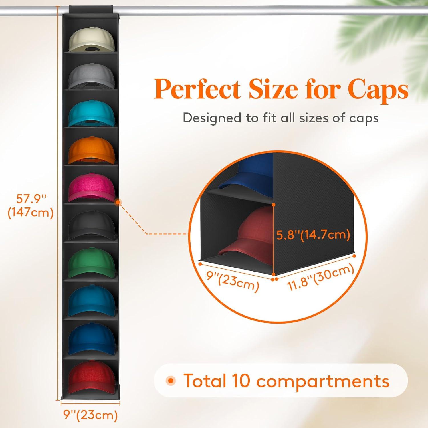 Organizador de Sombreros Lifewit 10 Compartimentos Negro 147cm