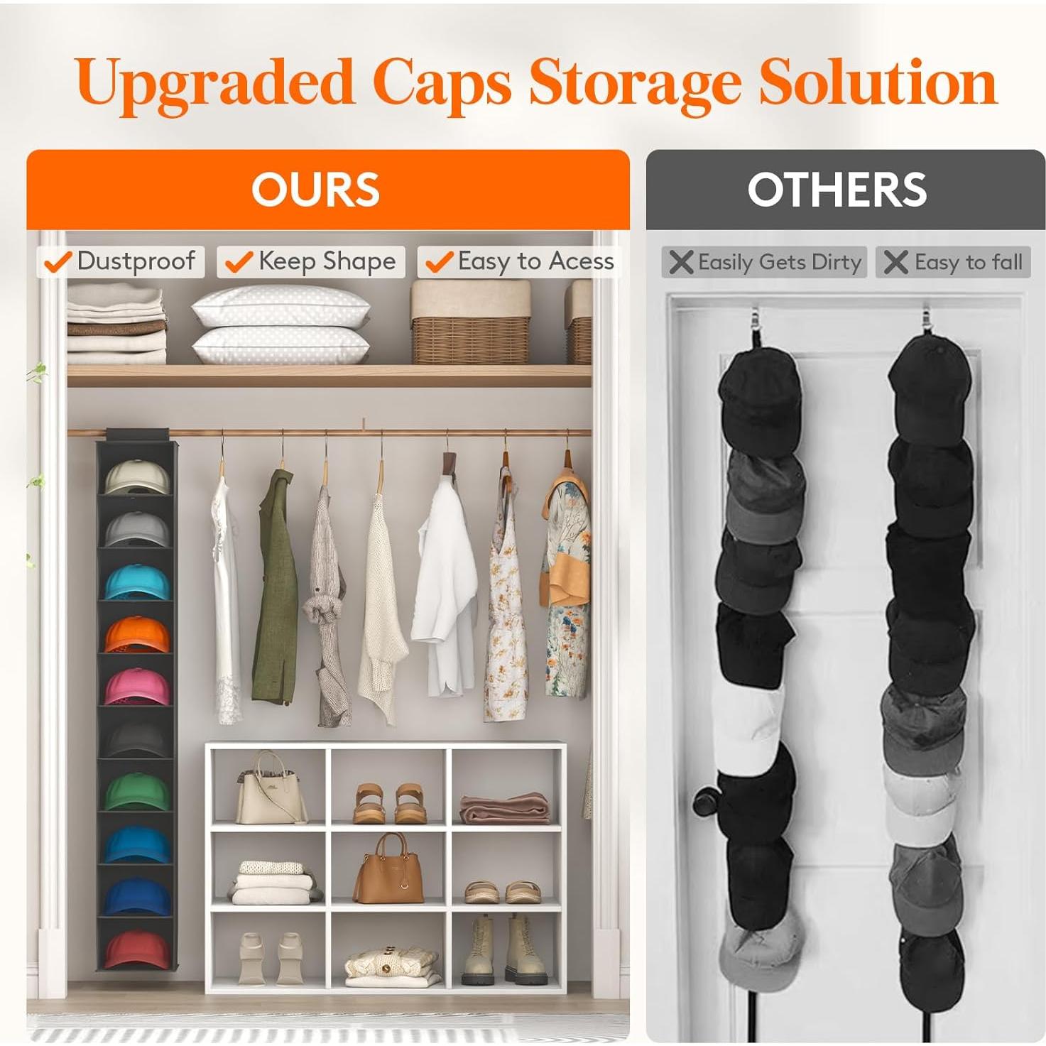 Organizador de Sombreros Lifewit 10 Compartimentos Negro 147cm