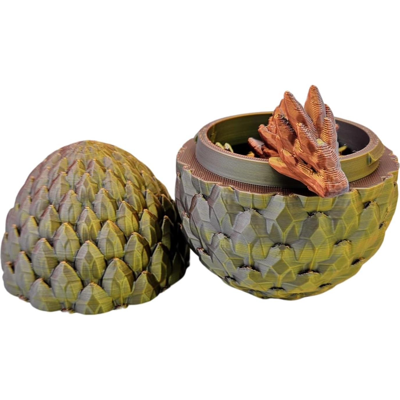 Huevo de Dragón Sorpresa 3D - Dragones Articulados Oro Plata