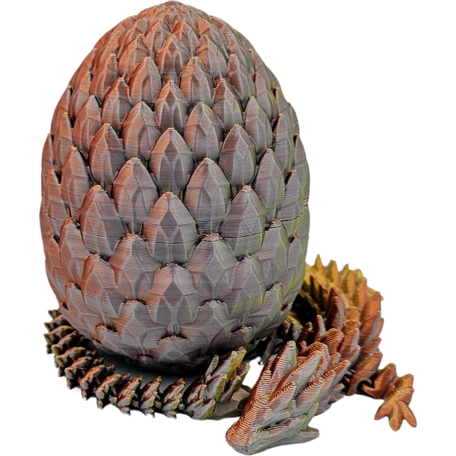 Huevo de Dragón Sorpresa 3D - Dragones Articulados Oro Plata