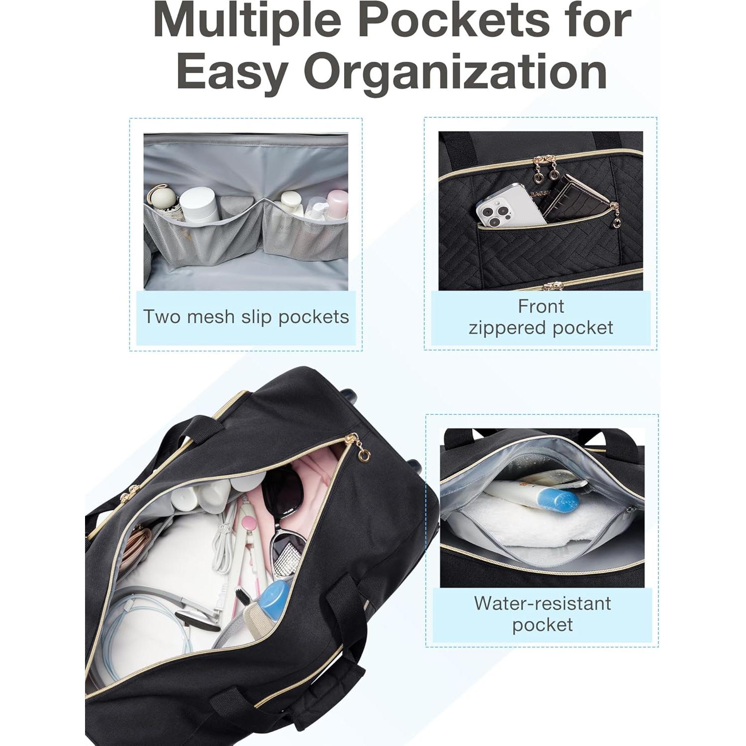 Bolsa de Viaje Rodante BAGSMART 45L con Compartimento para Zapatos