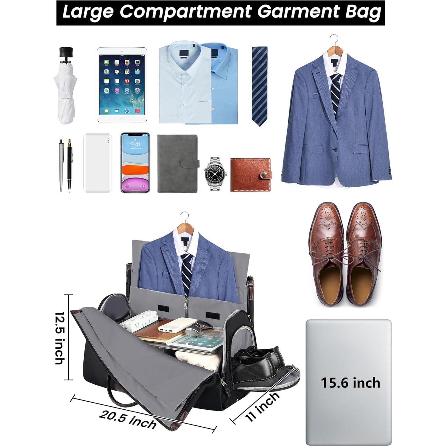 Bolsa de Viaje Duffle Jiefeike 2 en 1 con Compartimento para Zapatos